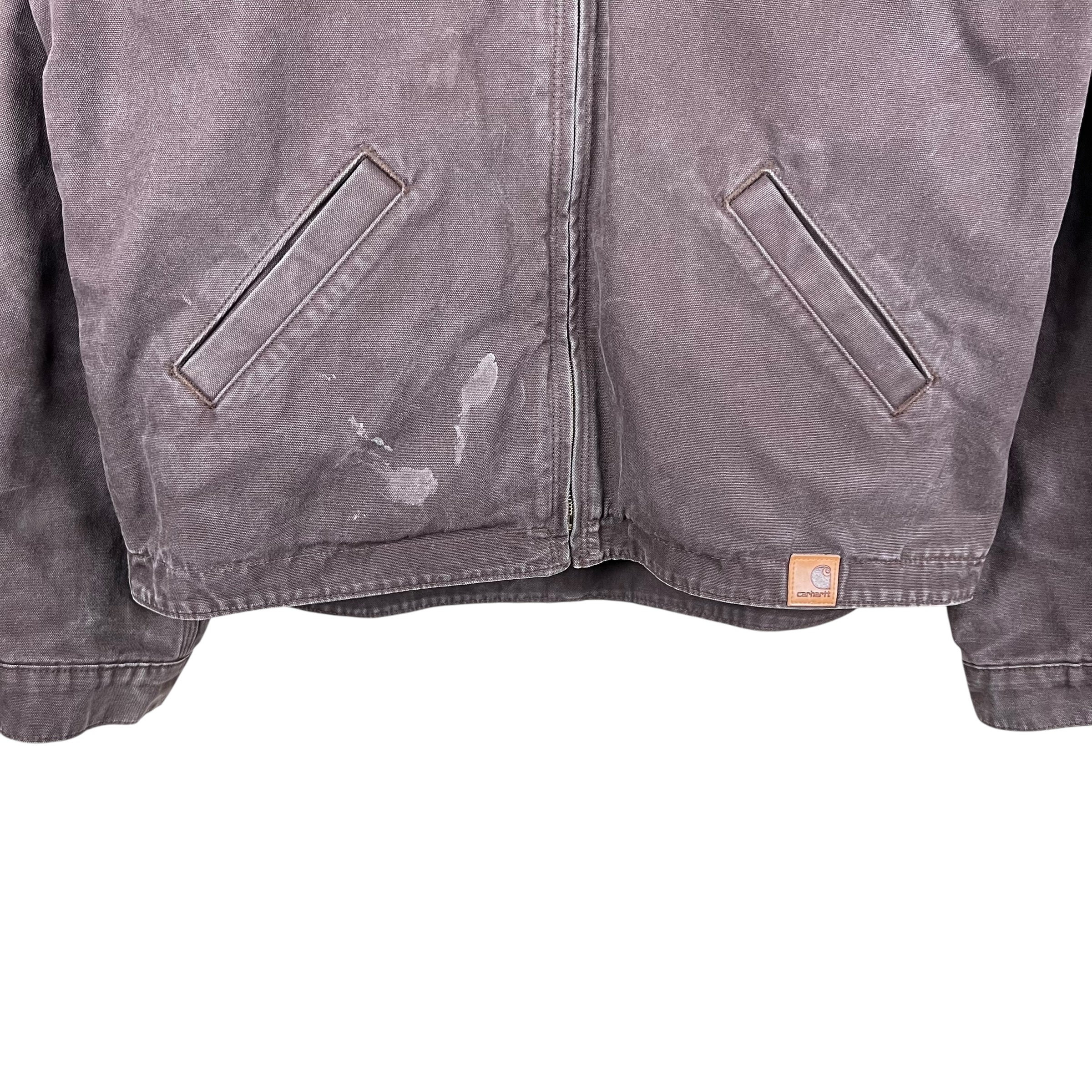 Vintage Carhartt Insulated Hooded Full Zip Jacket Chocolate Brown