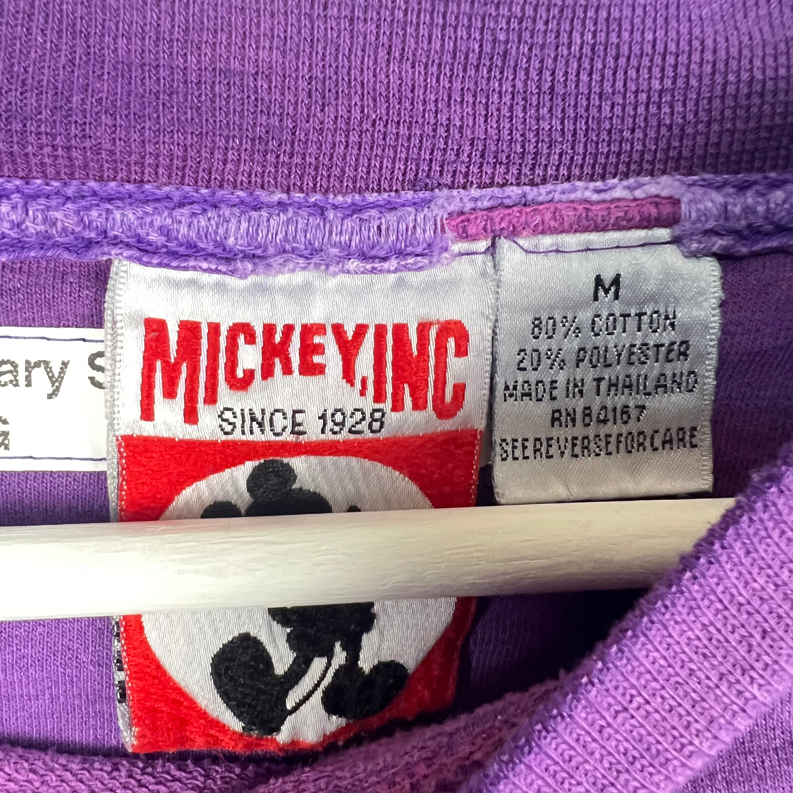 Vintage Mickey Inc Minnie Embroidery Crewneck Washed Lilac