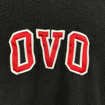 OVO Embroidered Logo Sherpa Hoodie Black