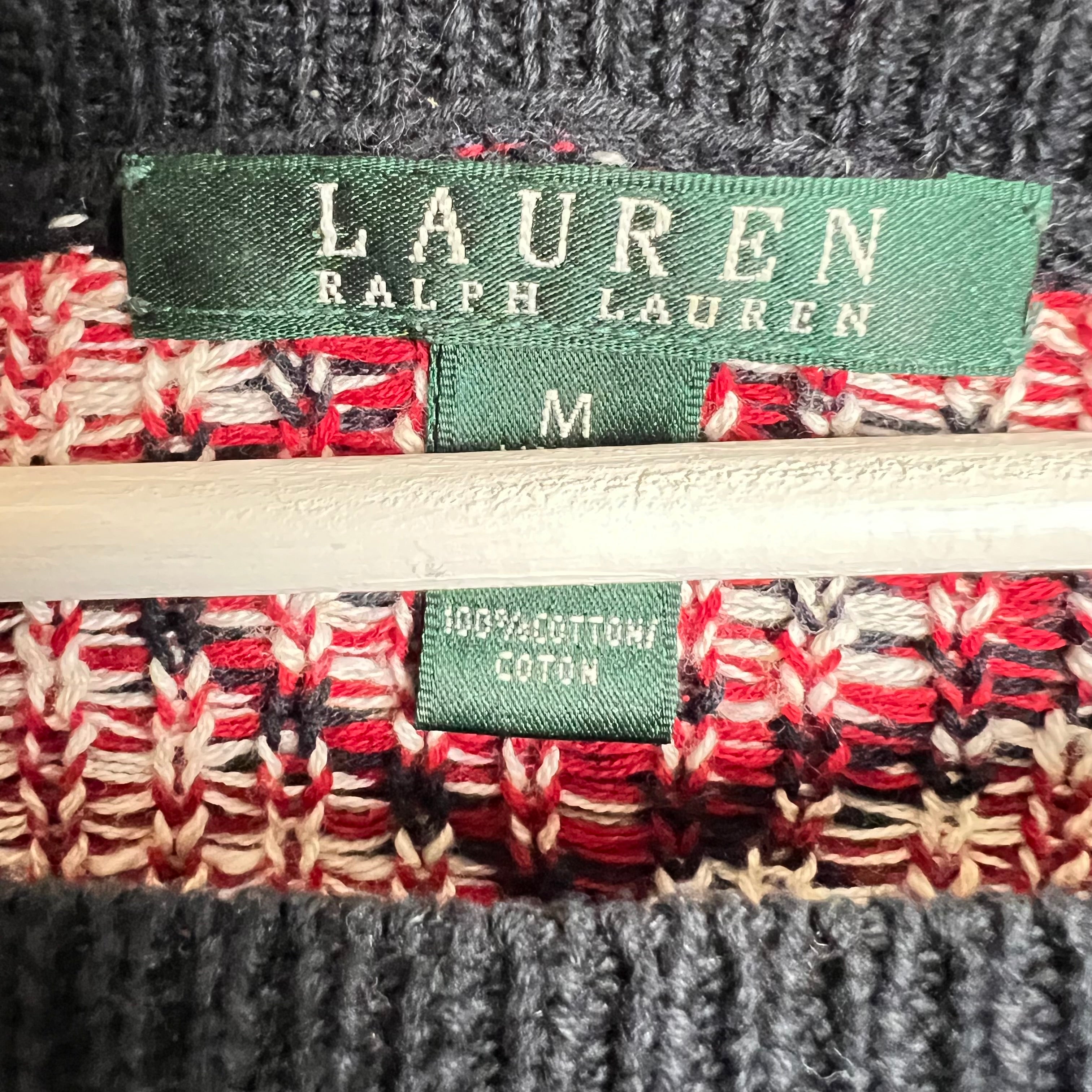 Vintage Ralph Lauren LRL Women’s Aztec Pattern Knit Black/Red