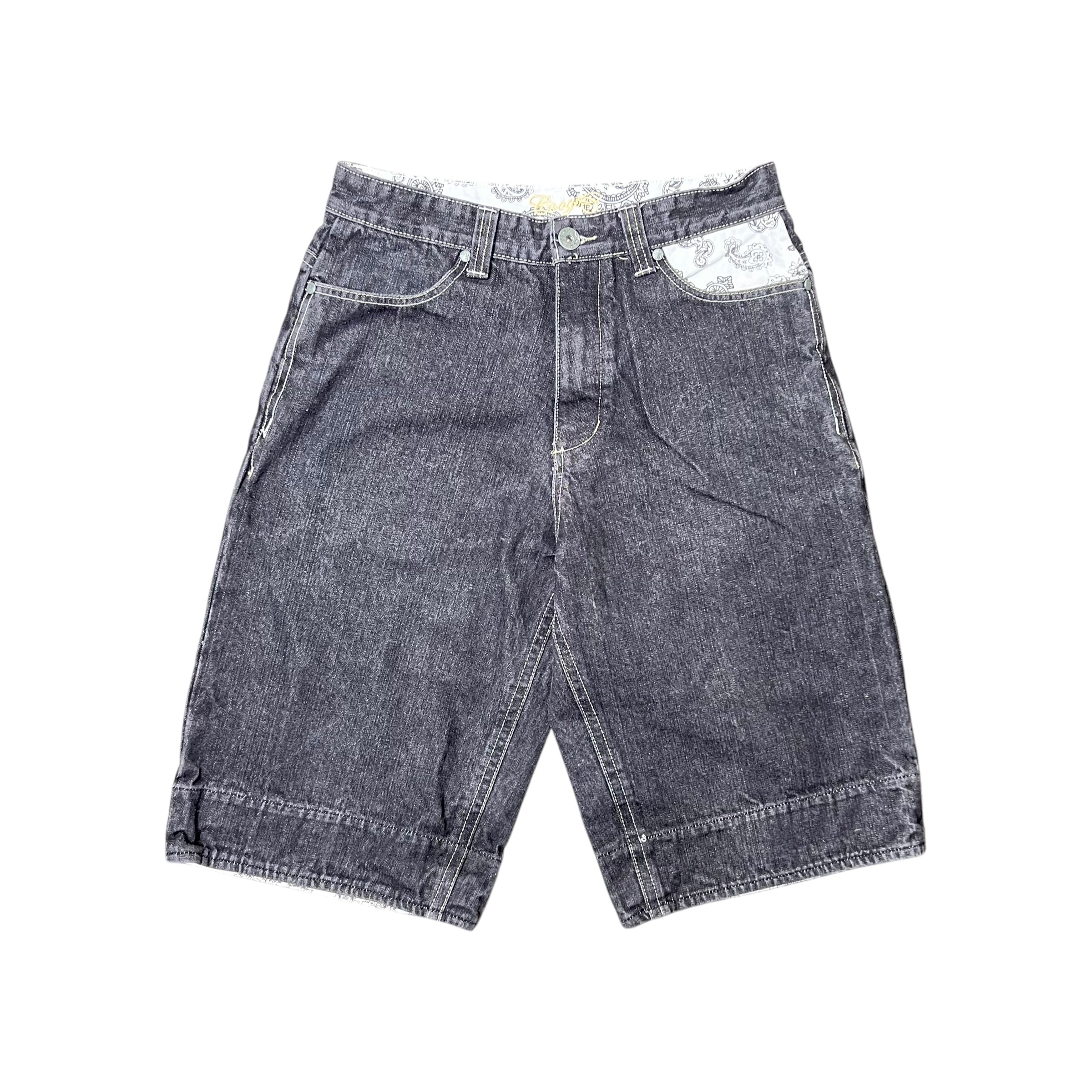 Vintage Coogi Payjoy Pattern Denim Shorts Black
