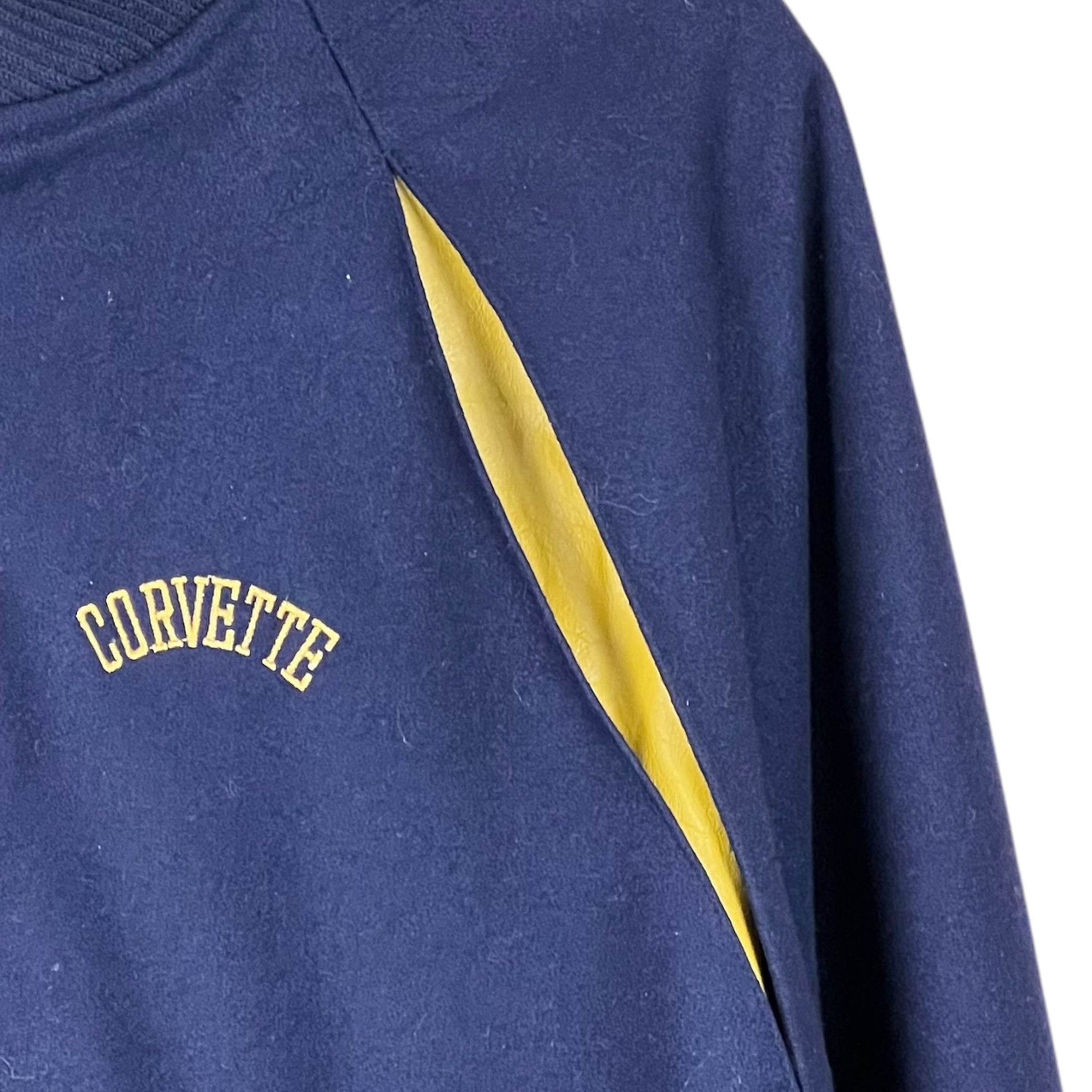 Vintage Style Auto Corvette Letterman Jacket Navy