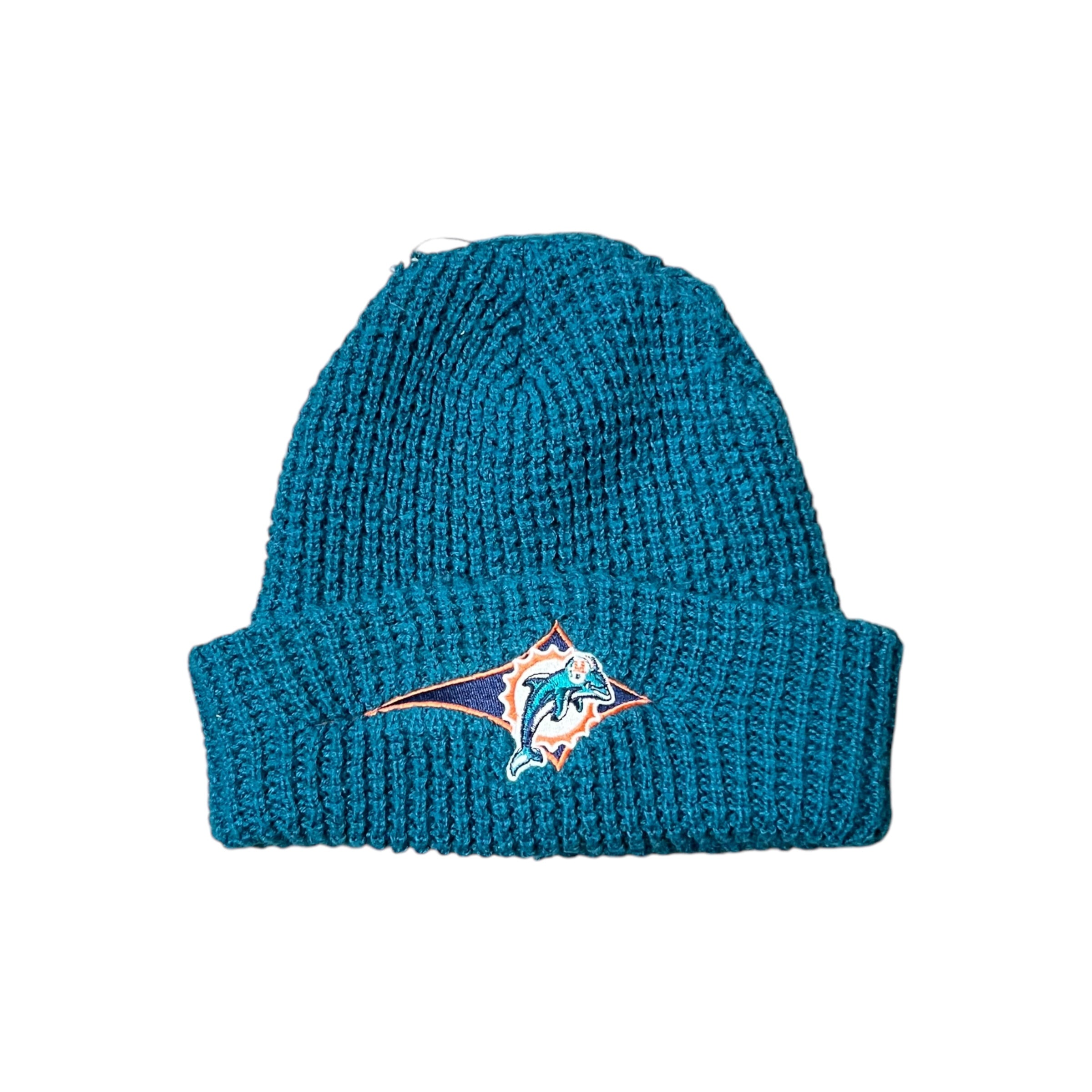 Vintage Starter Miami Dolphins Embroidered Logo Beanie Turquoise