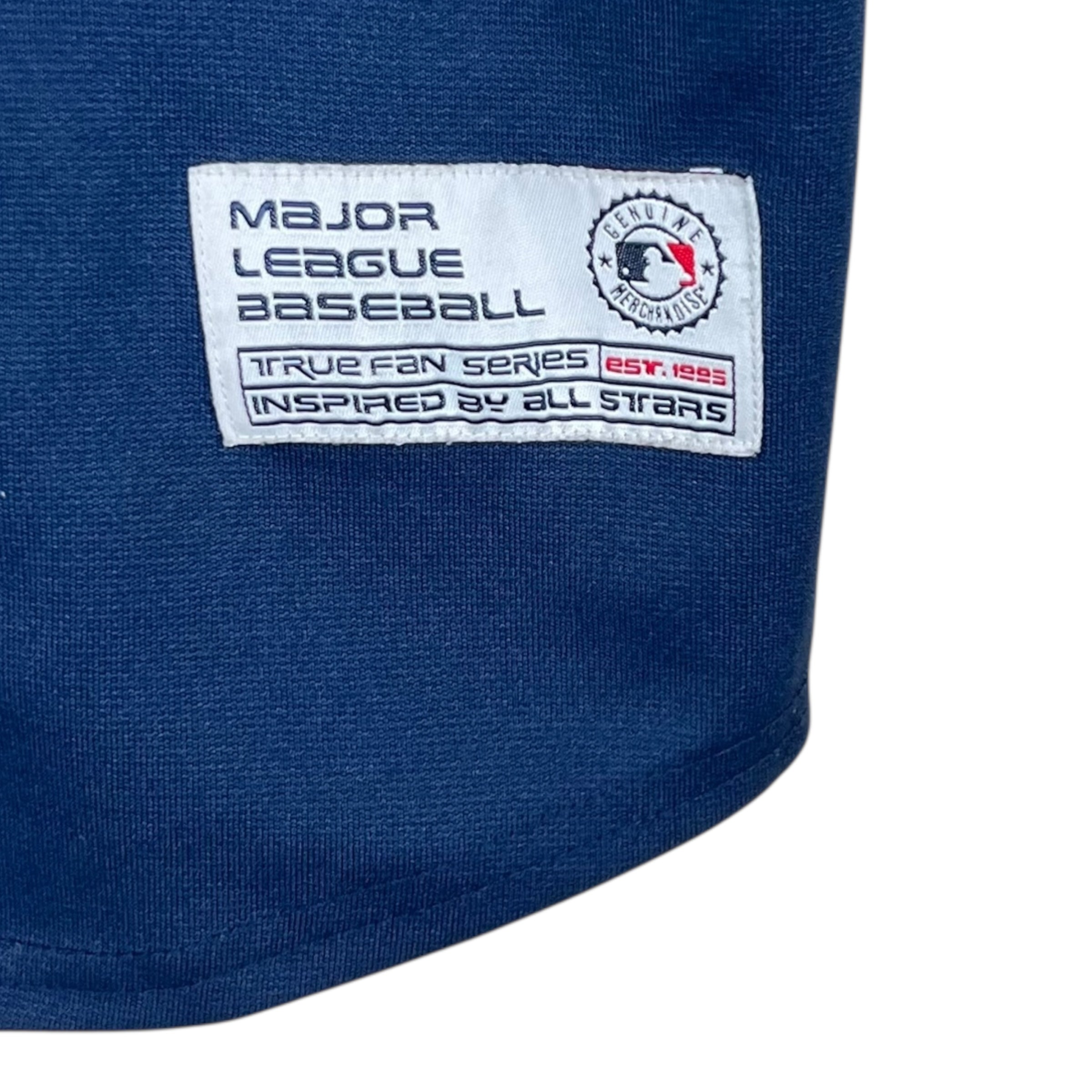 Vintage True Fan Youth Atlanta Braves Blank Throwback Jersey Navy