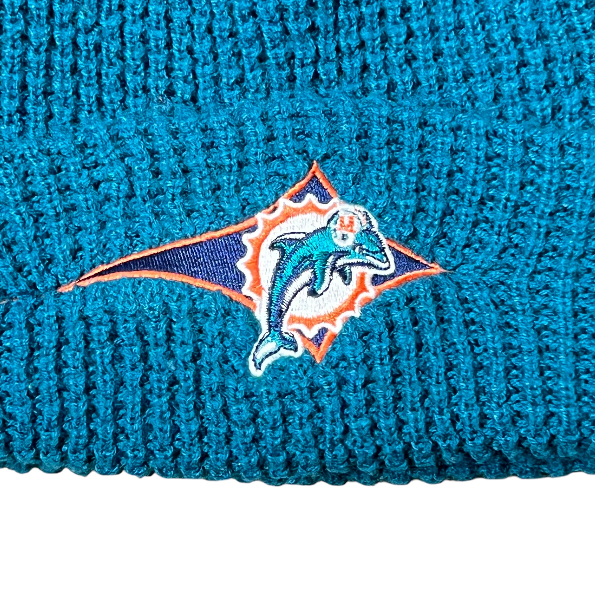 Vintage Starter Miami Dolphins Embroidered Logo Beanie Turquoise