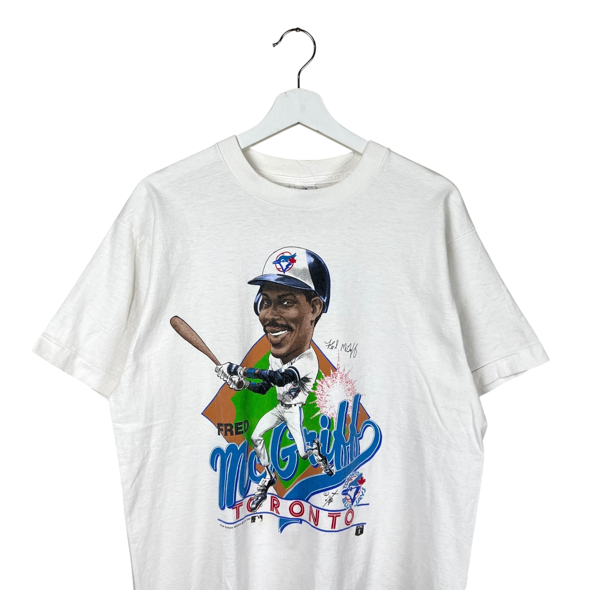 1989 Salem MLB Toronto Blue Jays Fred McGriff Player Tee White