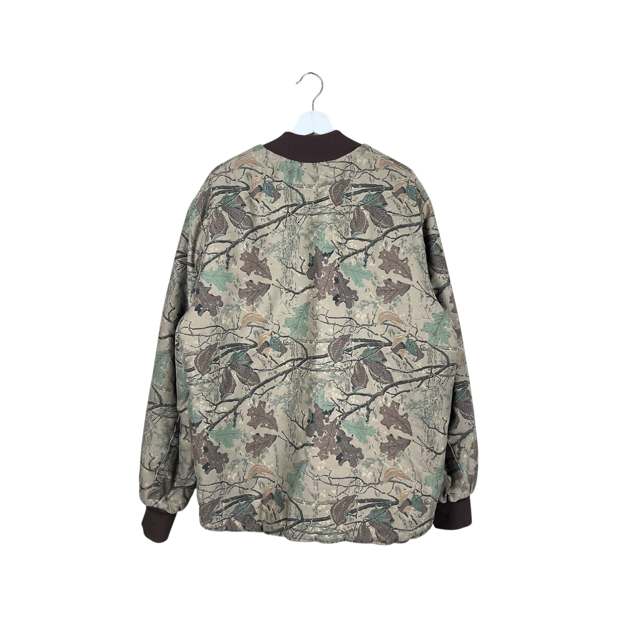 Vintage Nikaldi Reversible RealTree Puffer Bomber Jacket Camo/Orange