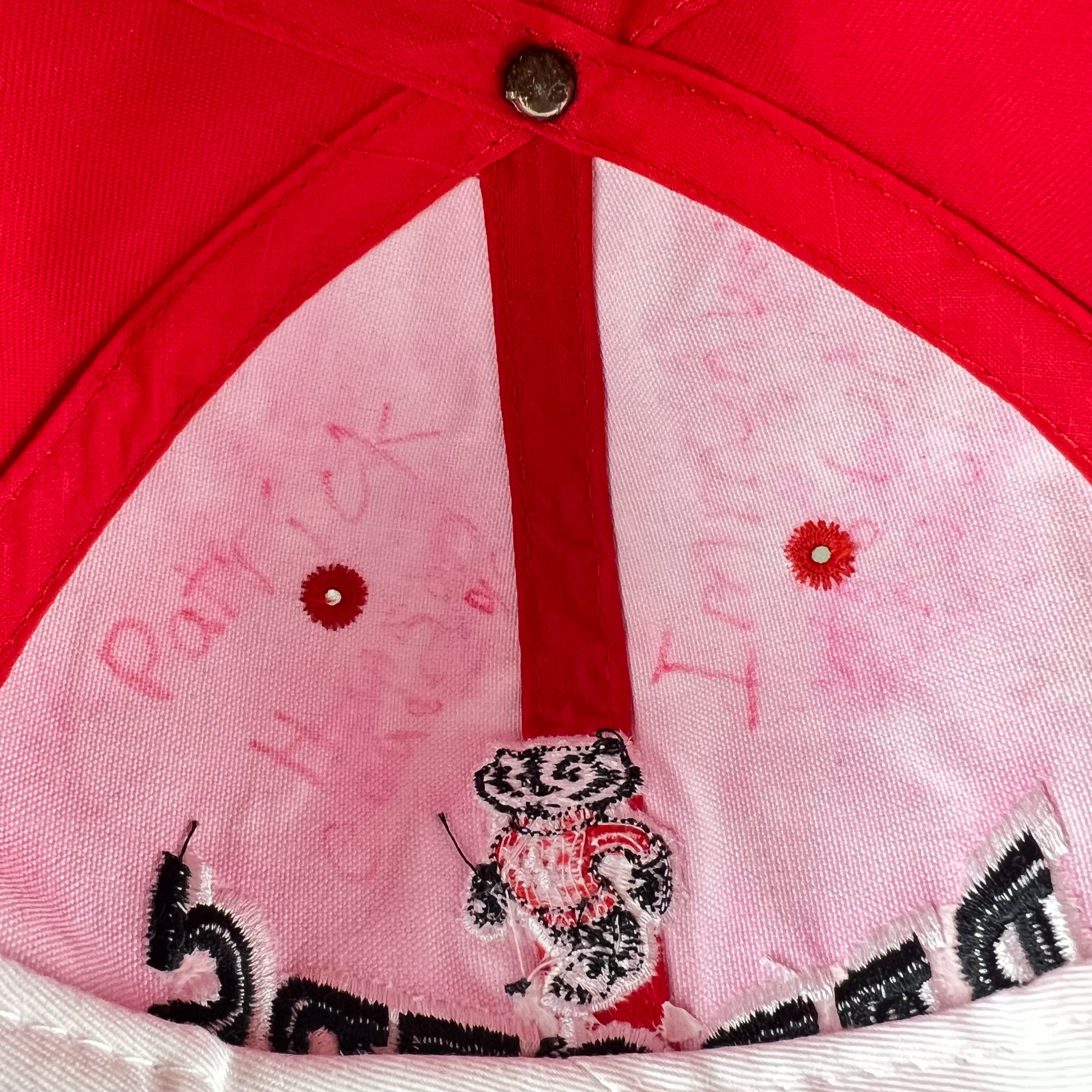 Vintage Wisconsin Badgers Spellout Logo SnapBack Red/Black