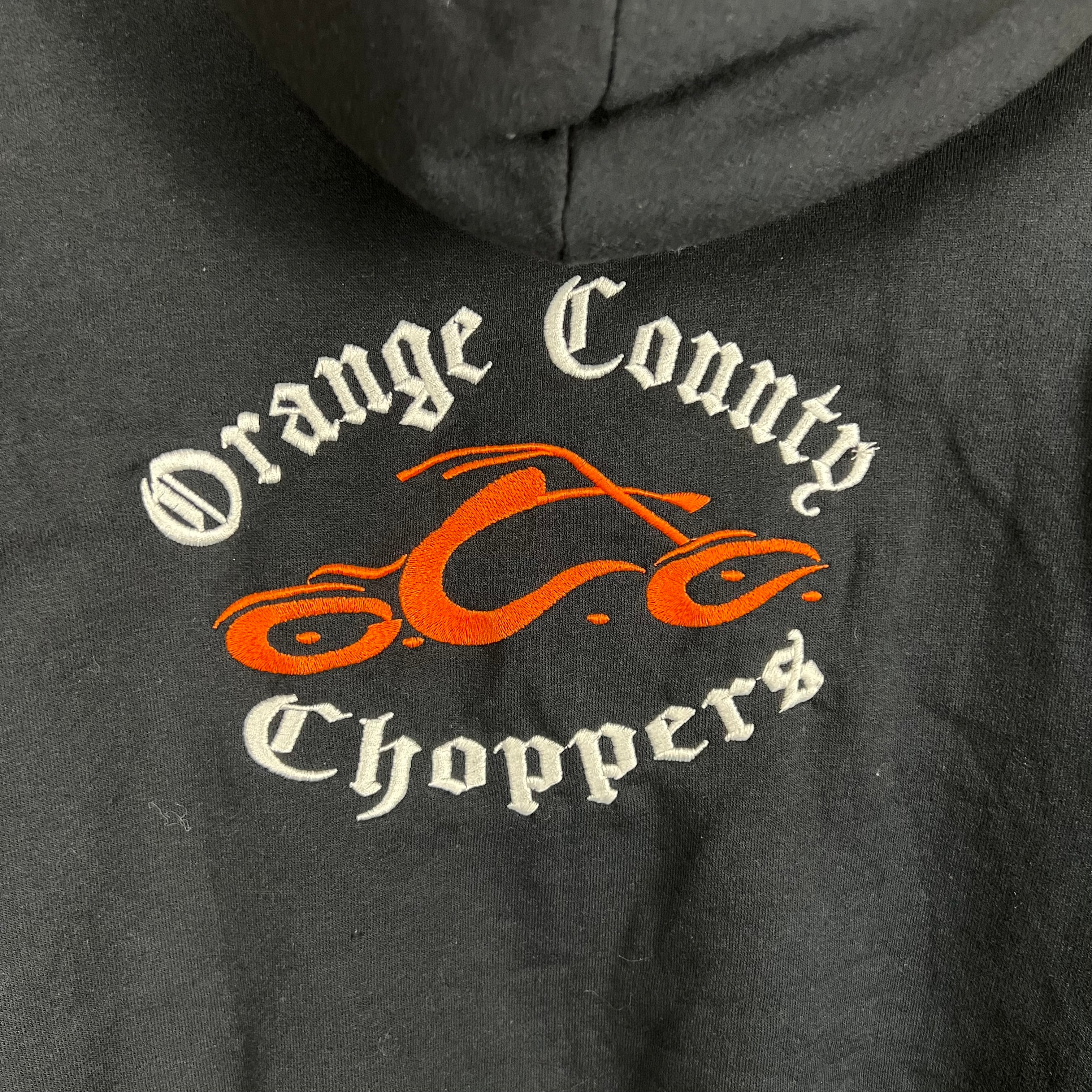 Vintage Orange County Choppers Embroidered Logo Hoodie Black