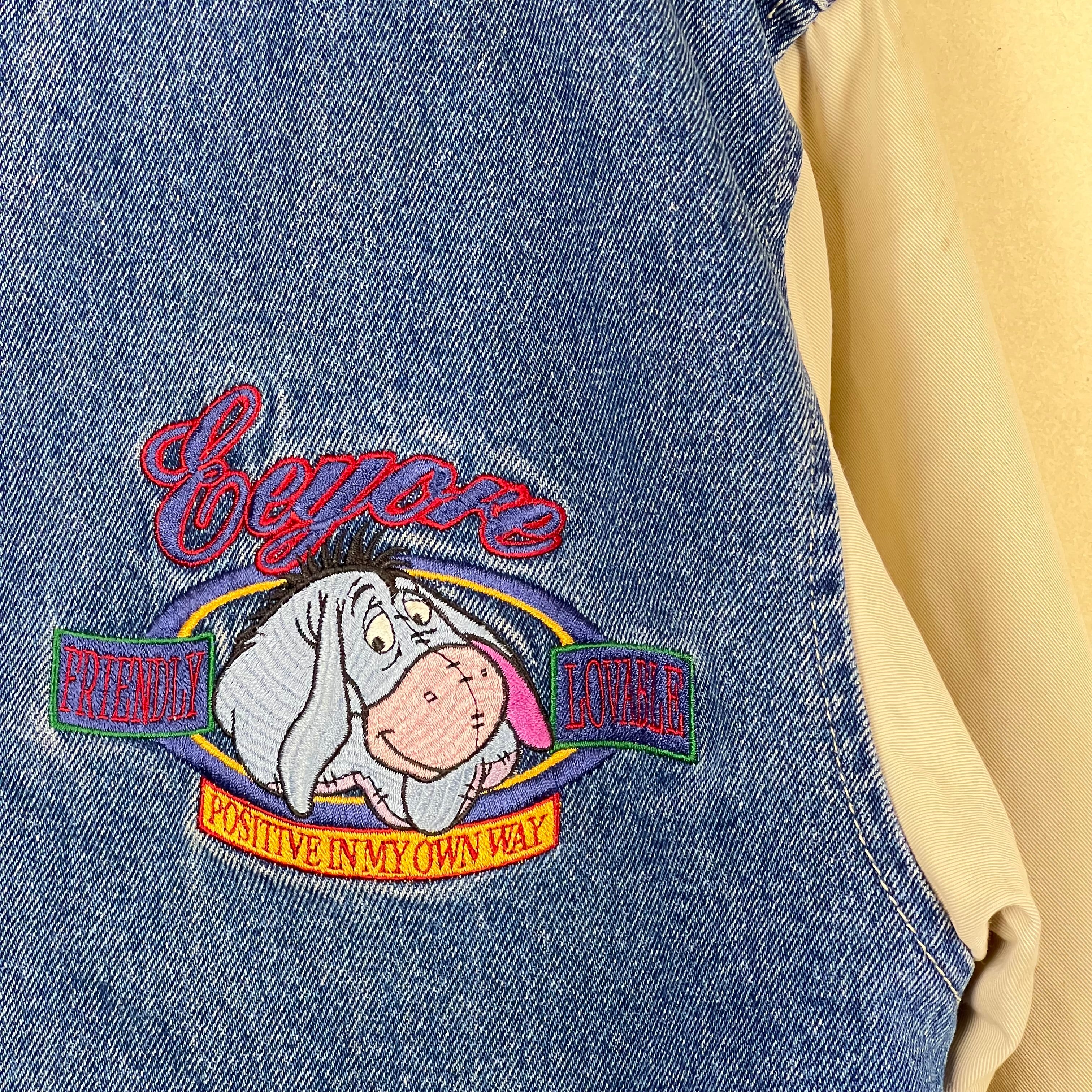 Vintage Disneyland Eeyore Varsity Denim Jacket