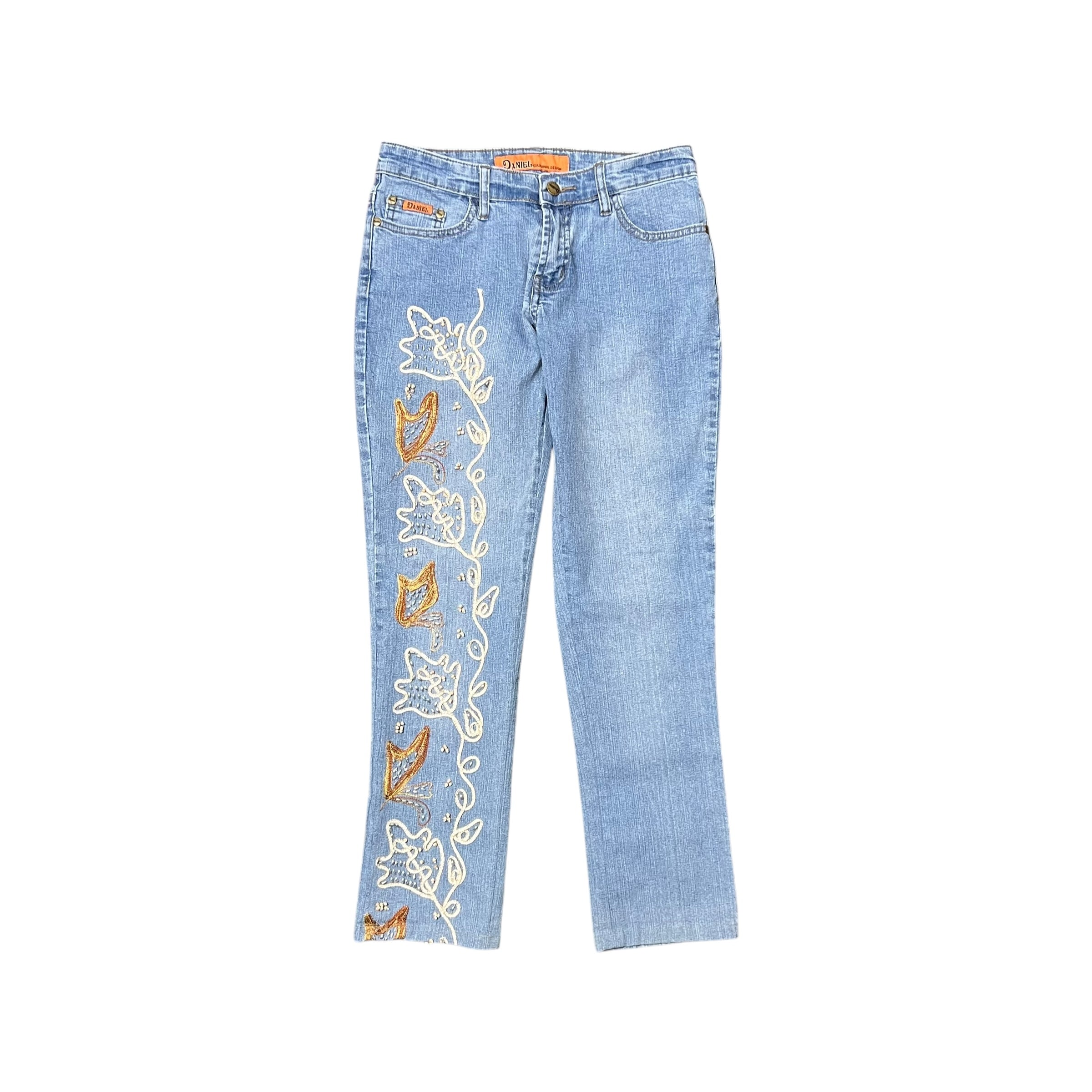 Vintage Daniel Women’s Bedazzled Design Jeans Regular Wash