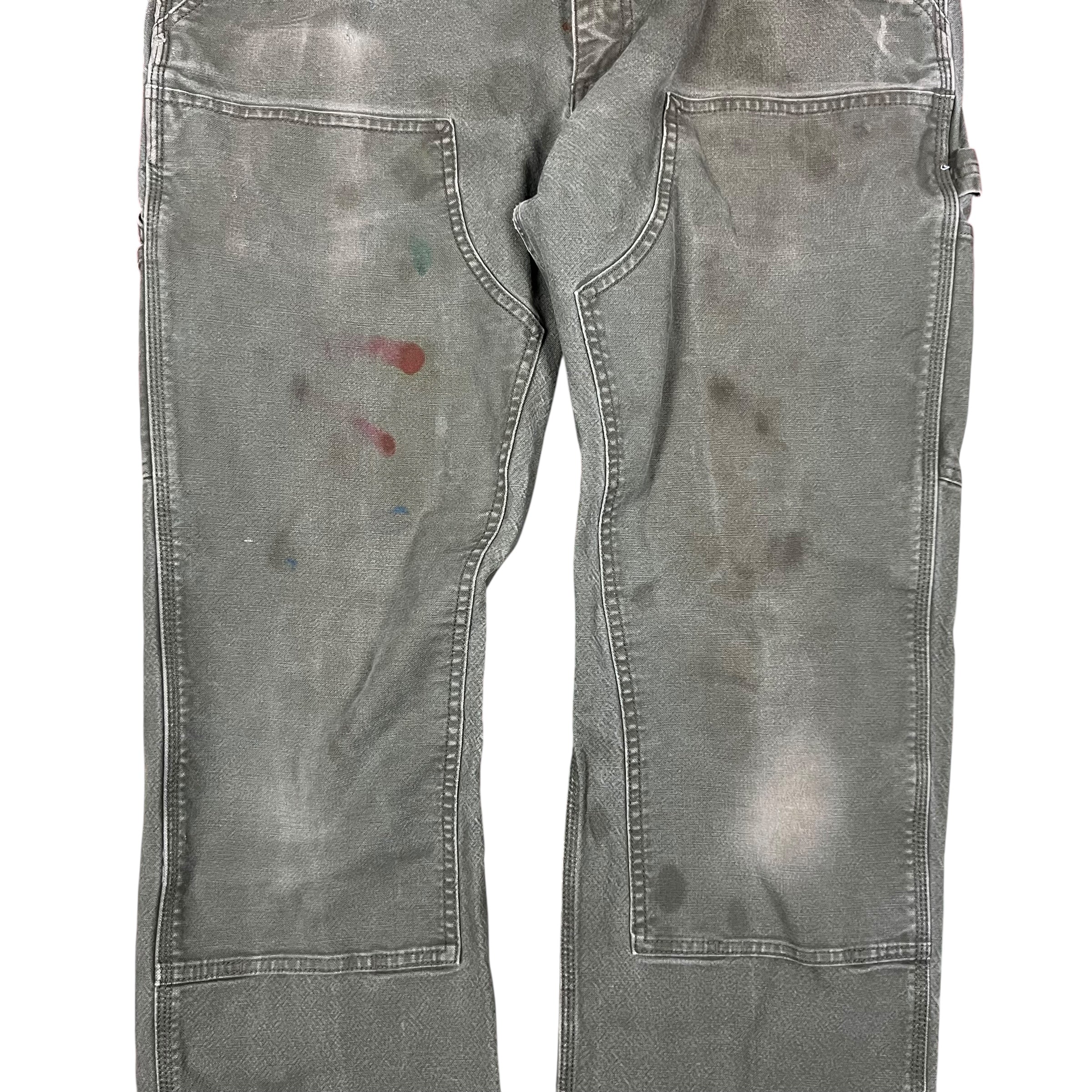Vintage Carhartt Relaxed Fit Carpenter Double Knee Pants Faded Green
