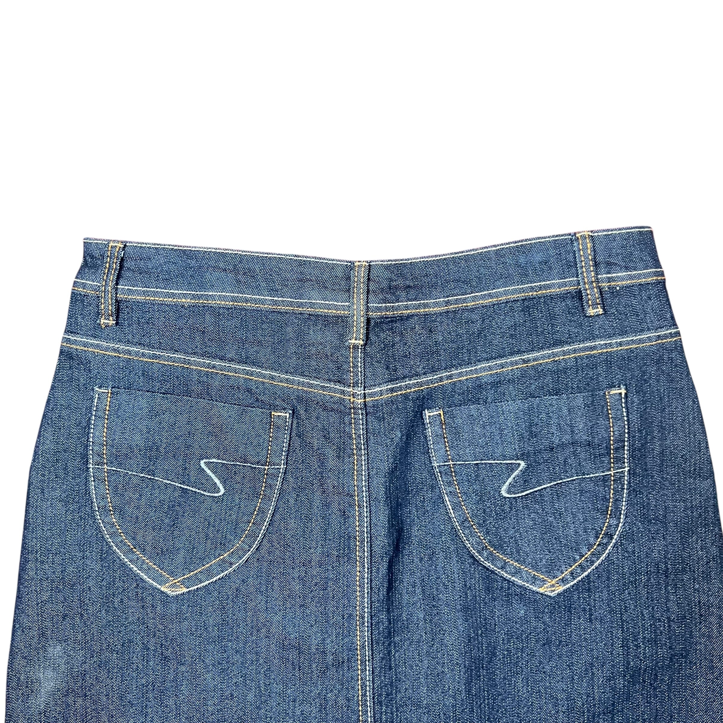 Vintage C-IN-C Women’s Mid Length Denim Skirt Dark Wash