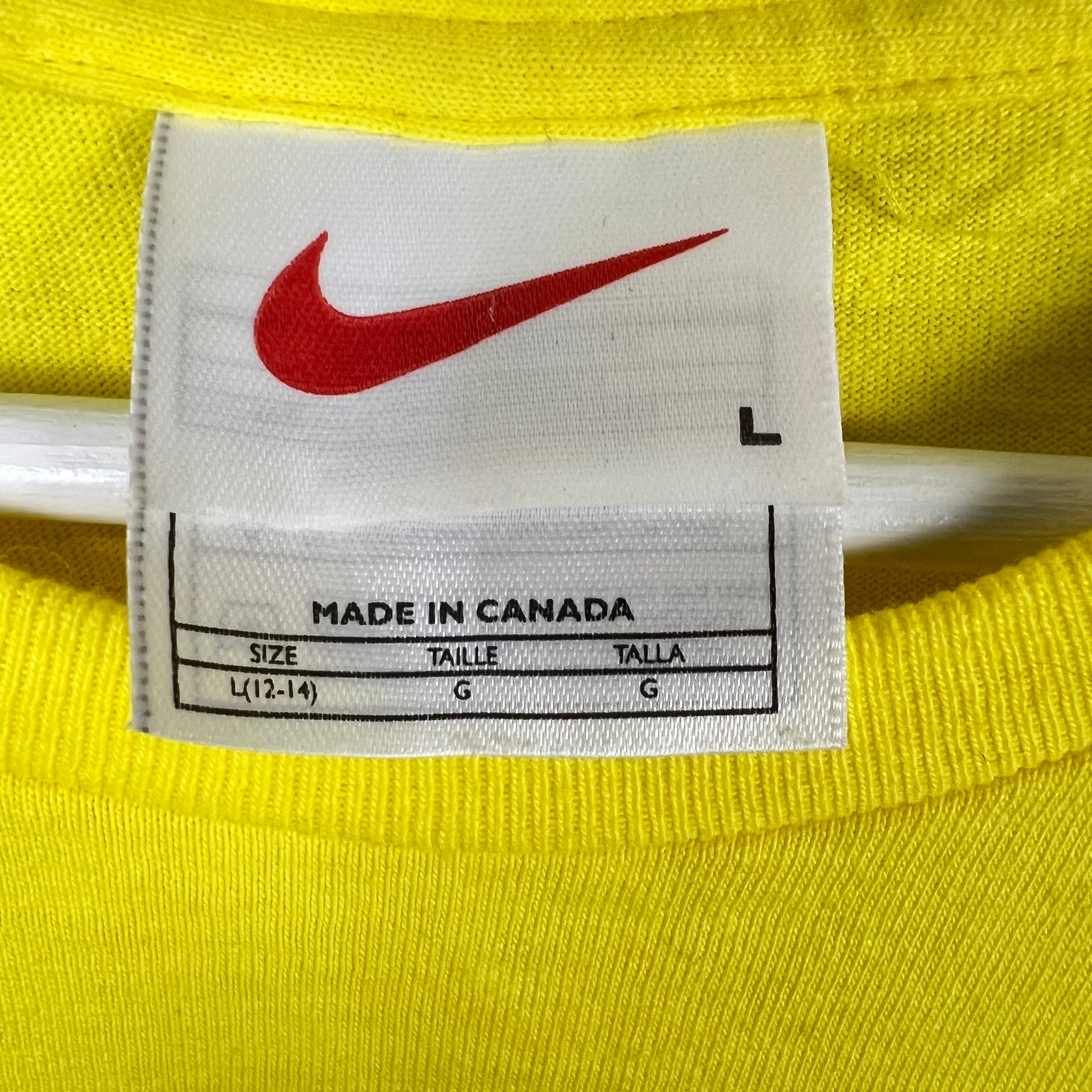 Vintage 90’s Nike Women’s Side Swoosh Tee Banana Yellow