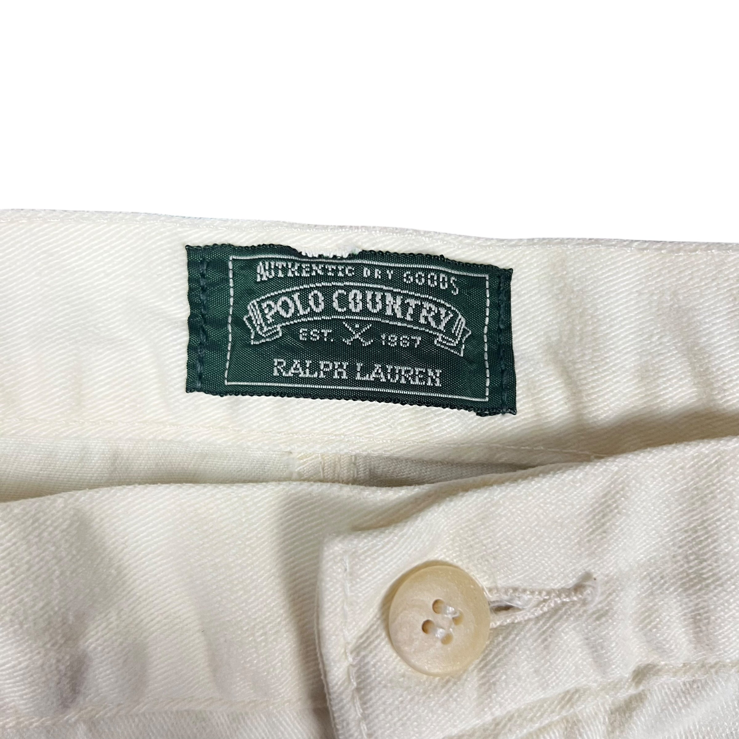 Vintage Polo Country Straight Fit Trousers Cream White