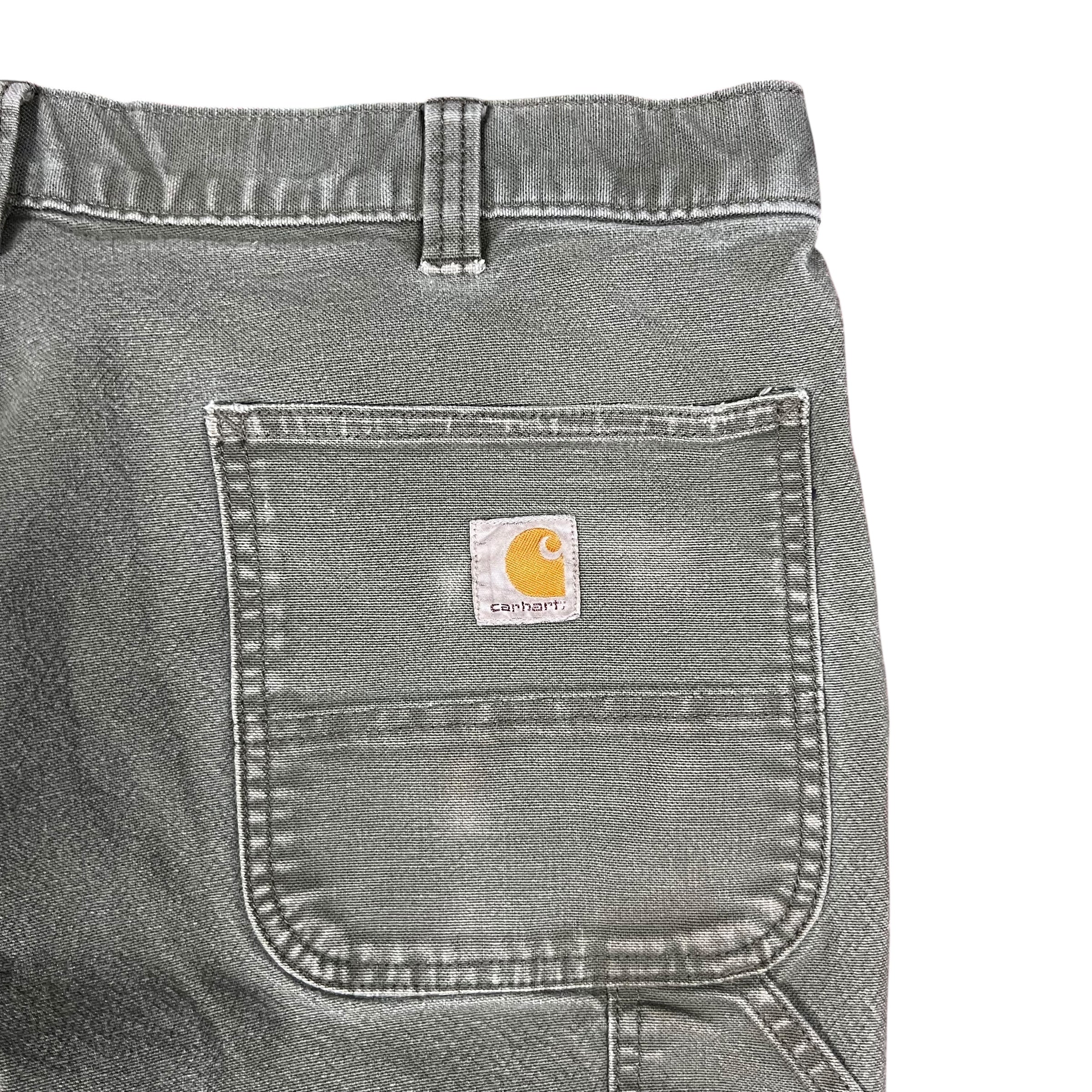 Vintage Carhartt Relaxed Fit Carpenter Double Knee Pants Faded Green