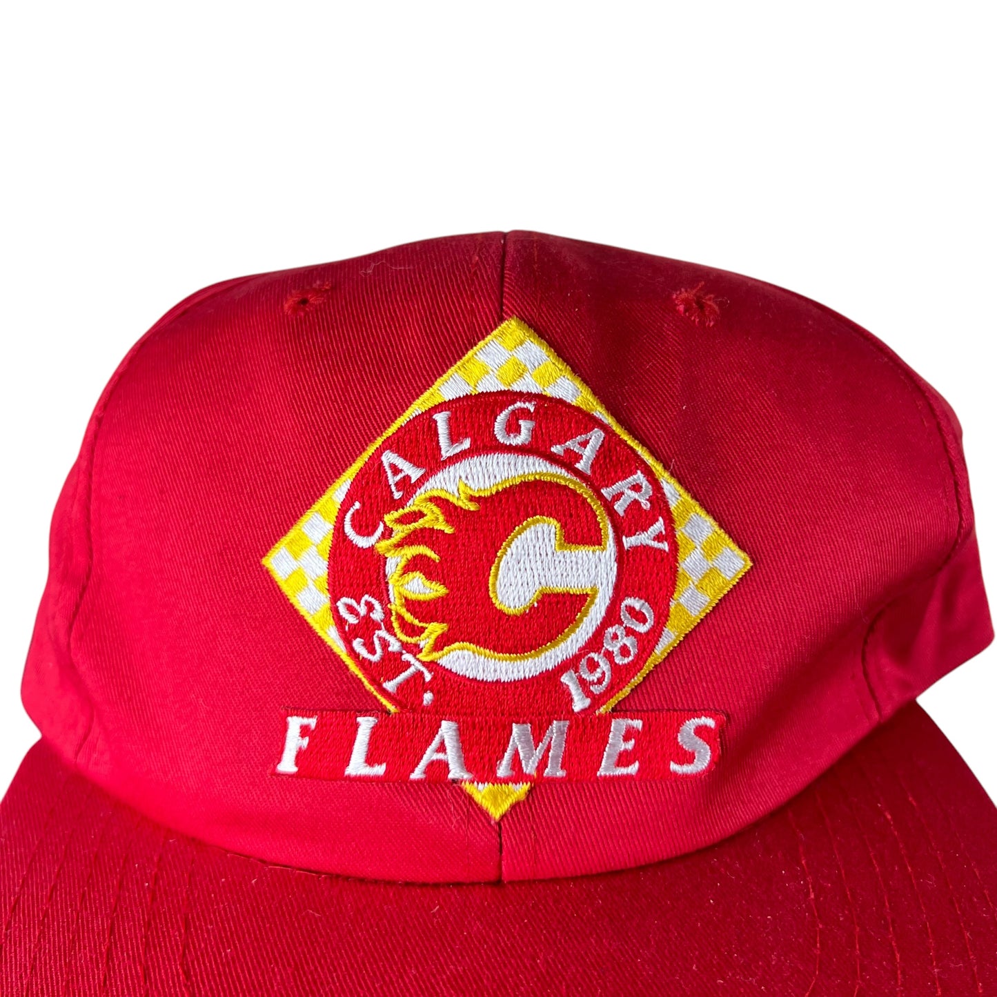 Vintage NHL Calgary Flames Big Logo SnapBack Red