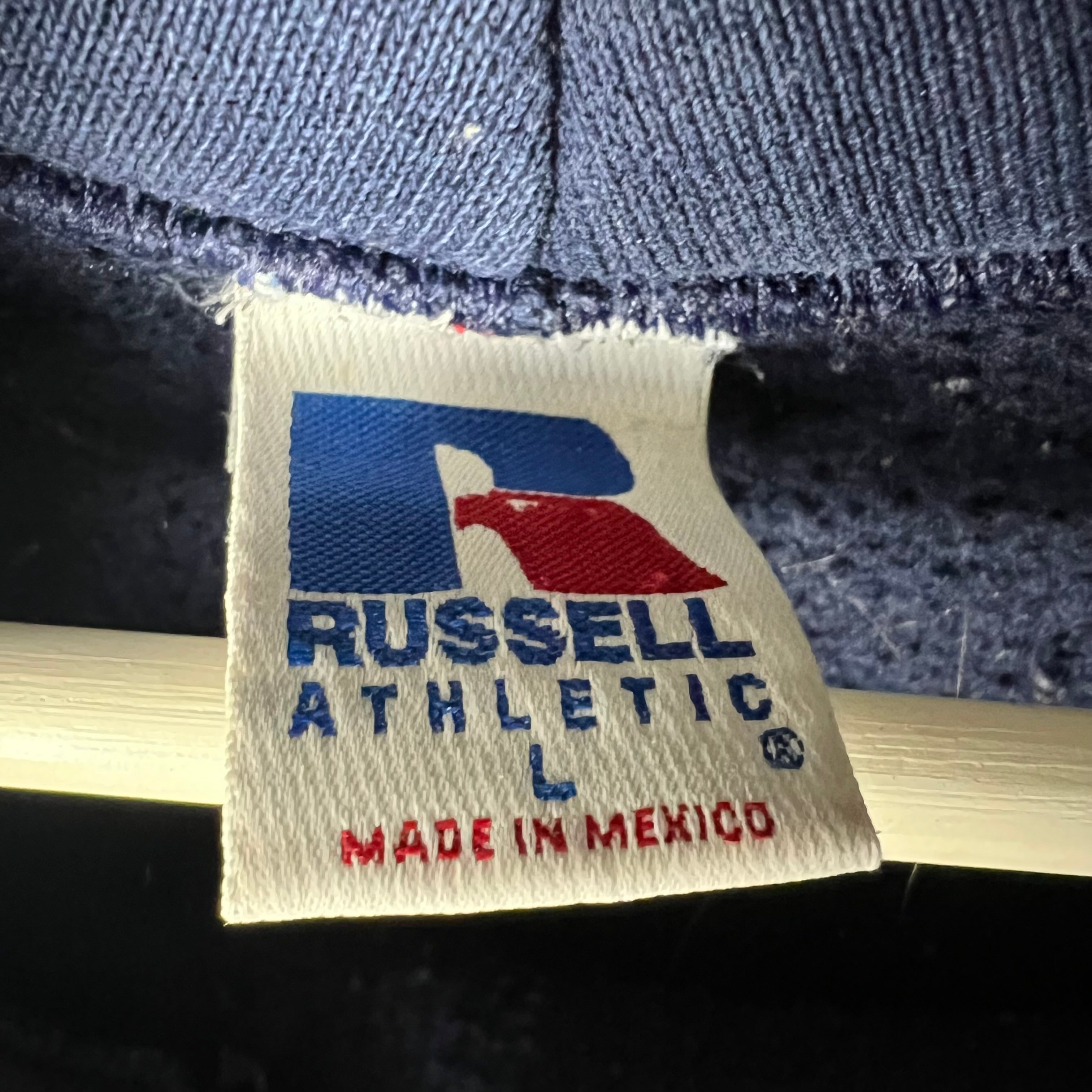 Vintage Russell Athletic Blank Hoodie Navy