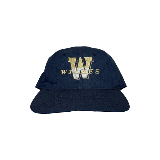 Vintage Wilkes Colonels Logo SnapBack Hat Washed Navy
