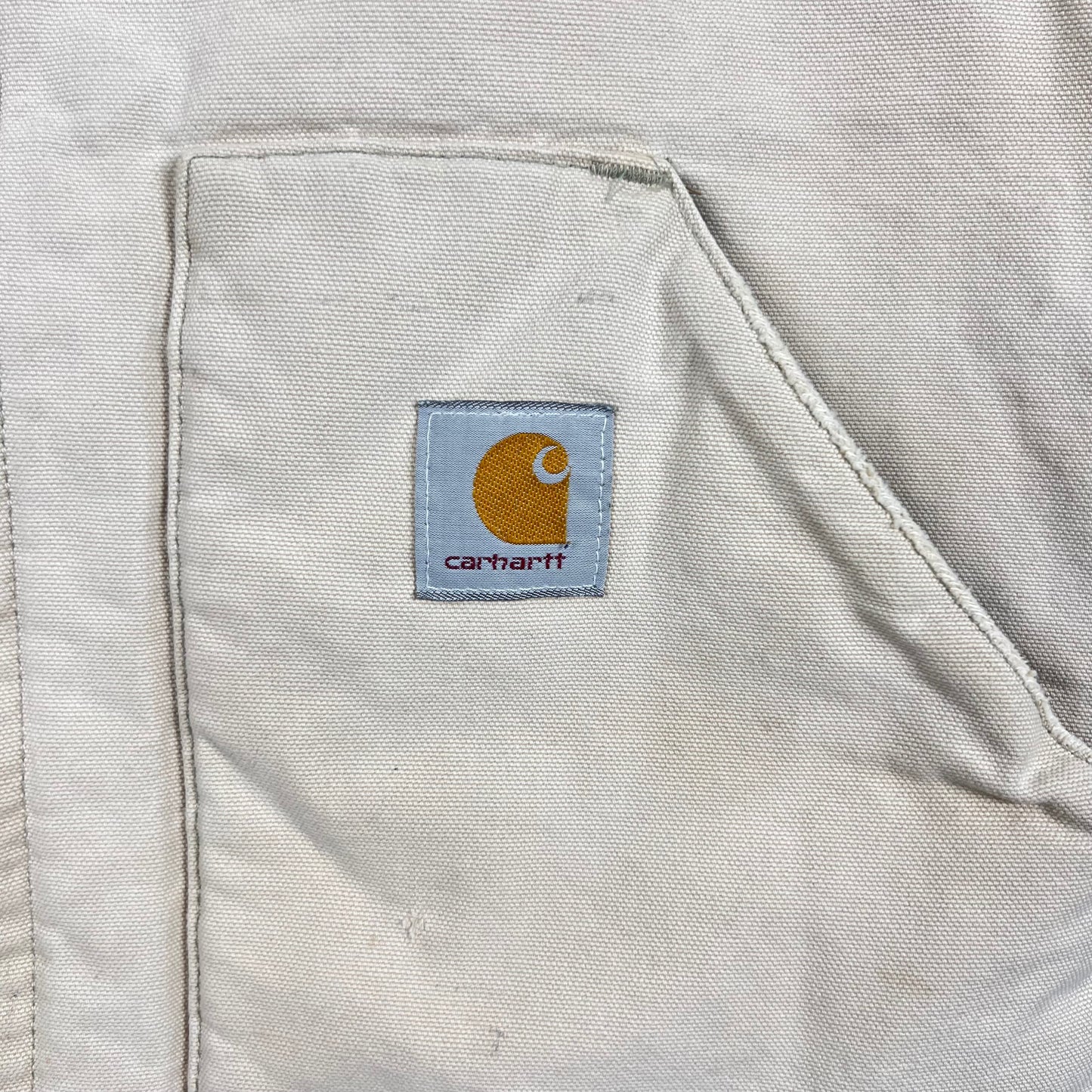 Vintage Carhartt Insulated Duck Vest Faded Cream