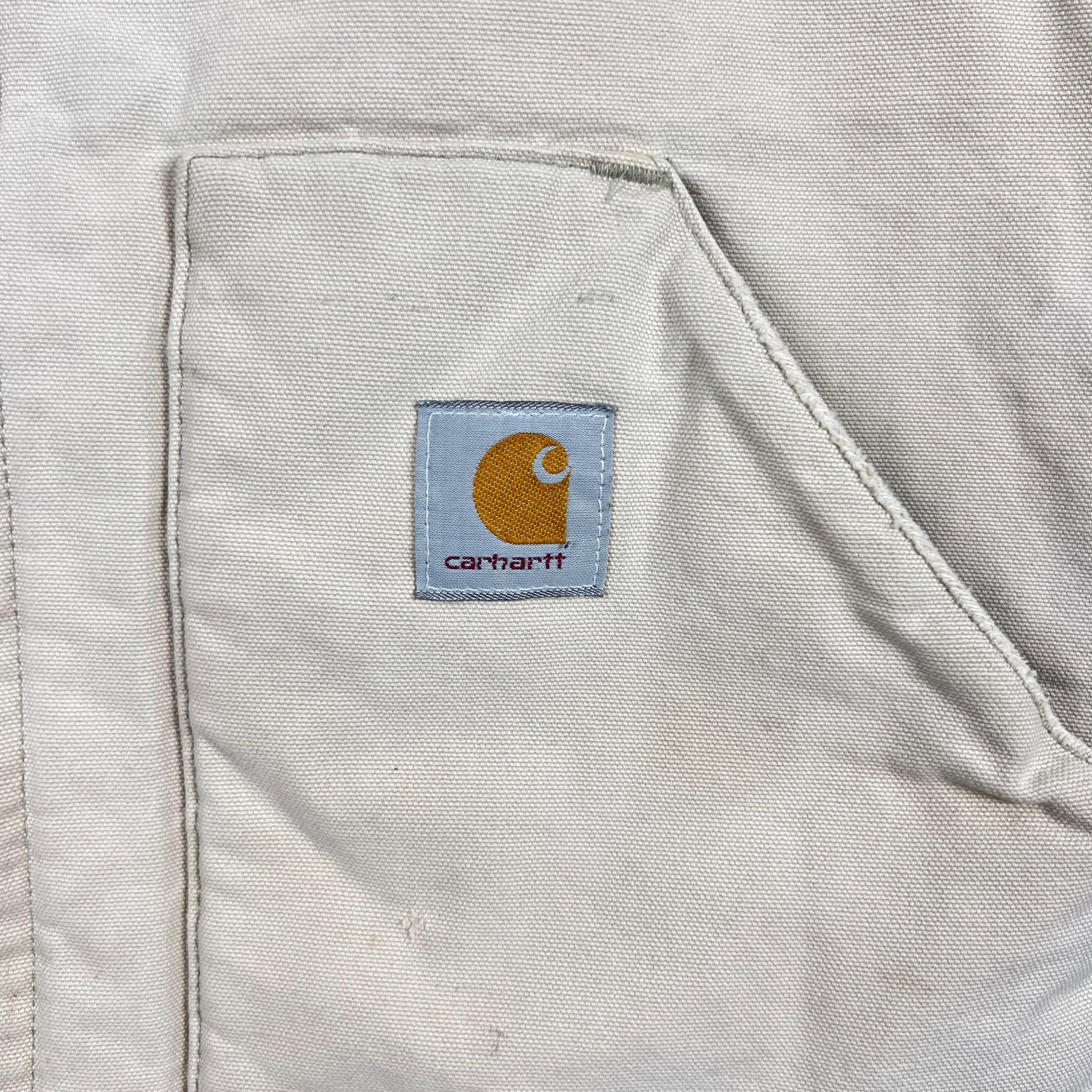 Vintage Carhartt Insulated Duck Vest Faded Cream