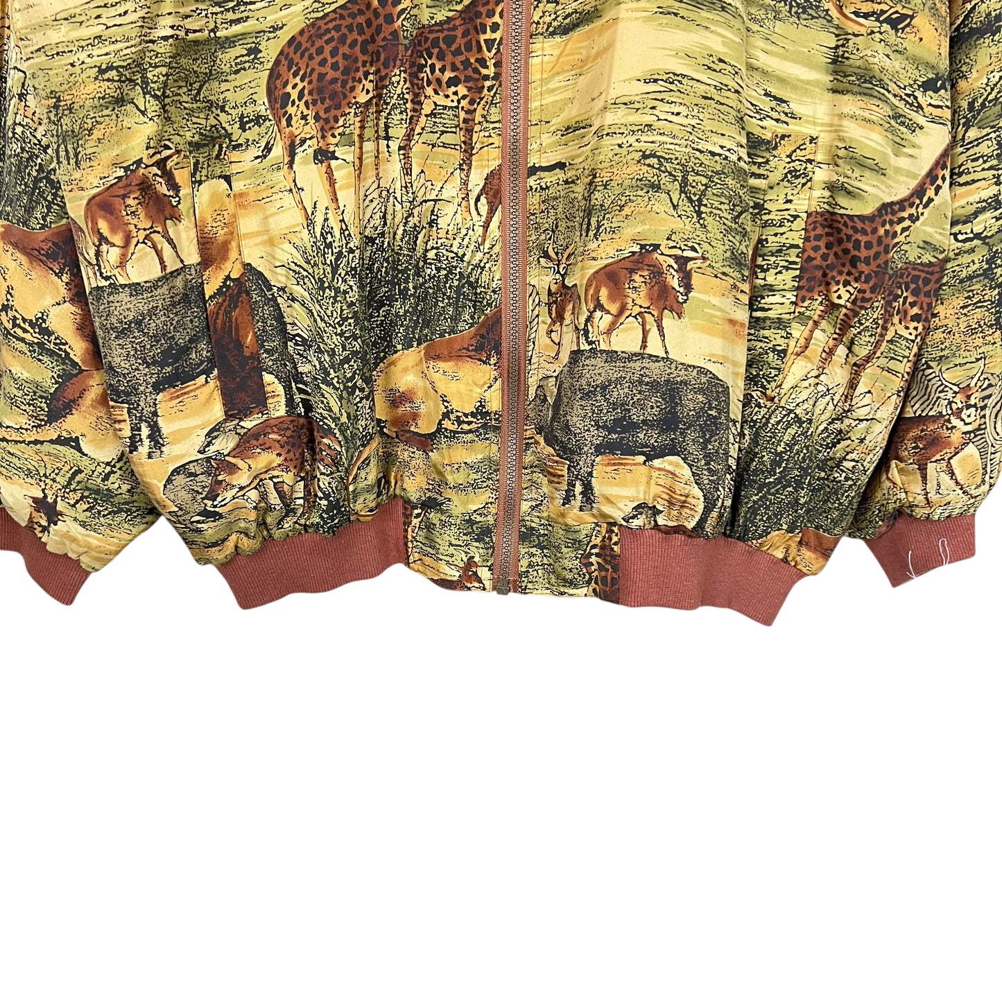 Vintage Safari AOP Satin Bomber Jacket