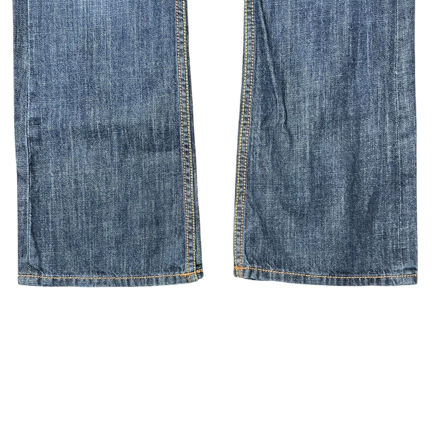 Vintage Affliction Embroidered Crest Flared Jeans Dark Wash