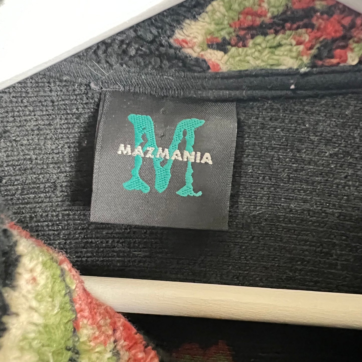 Vintage Mazmania Leaves AOP Fleece Jacket Black