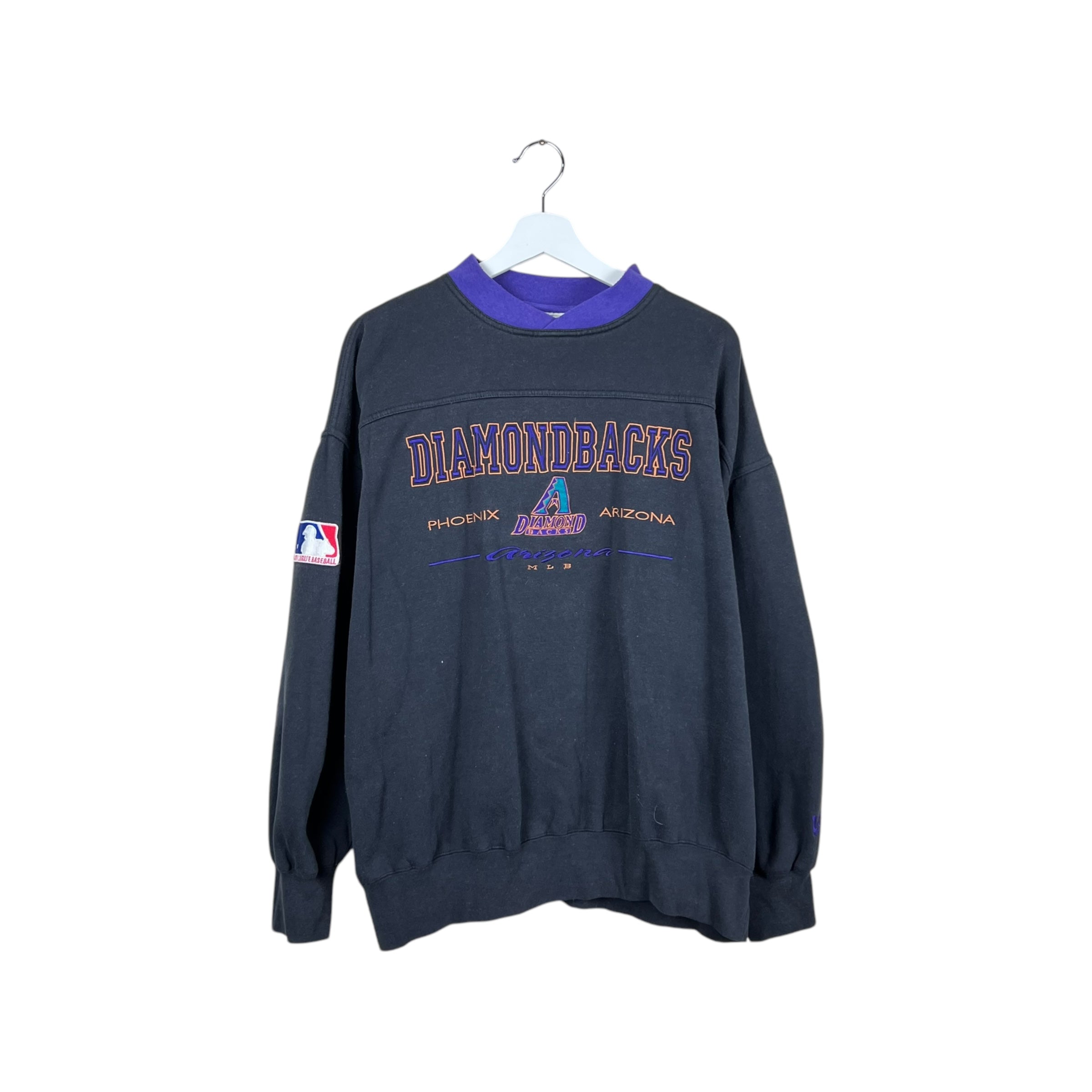 Vintage Arizona Diamondbacks Embroidered Spellout Crewneck Black