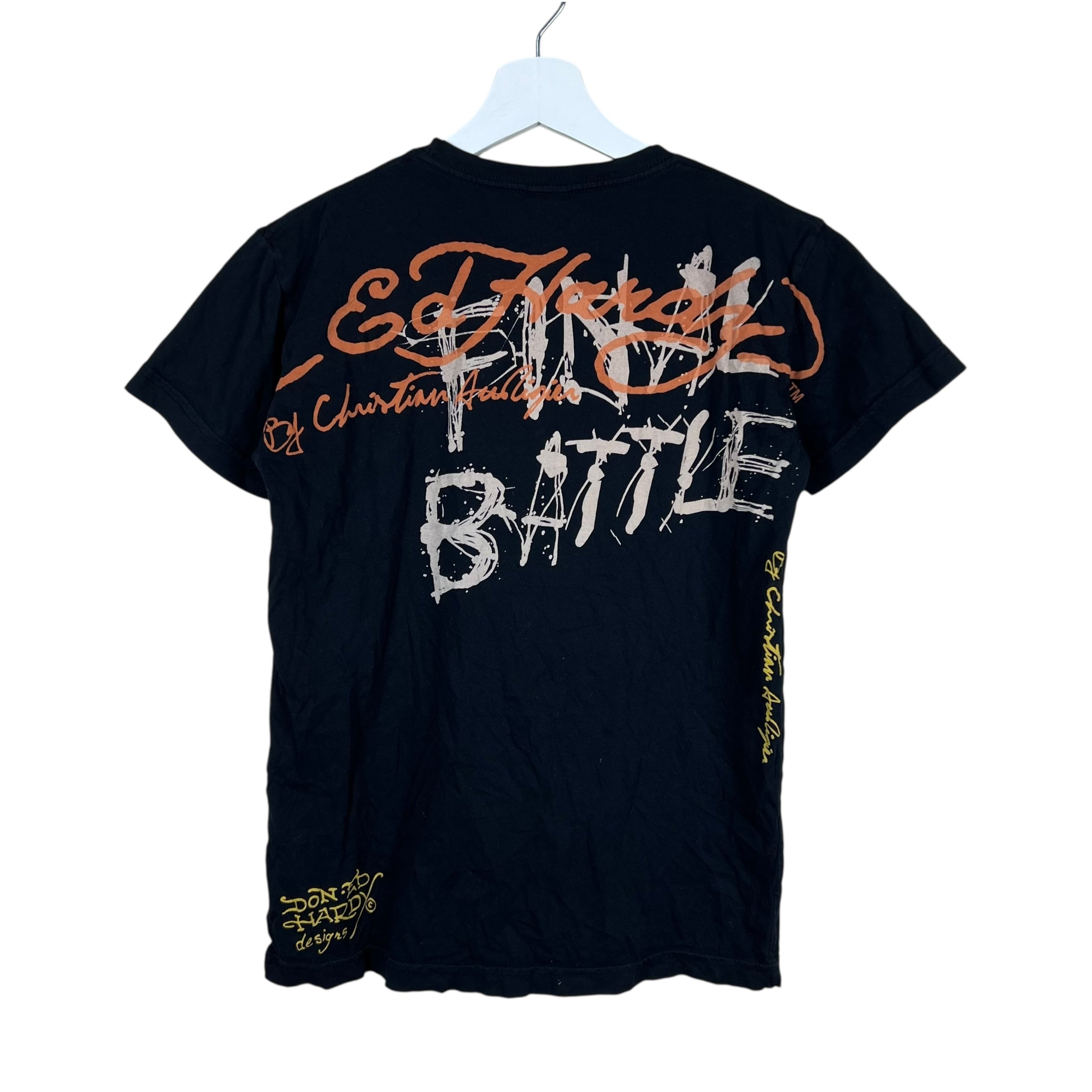Vintage Ed Hardy By Christian Audigier Final Battle Graphic Tee Black