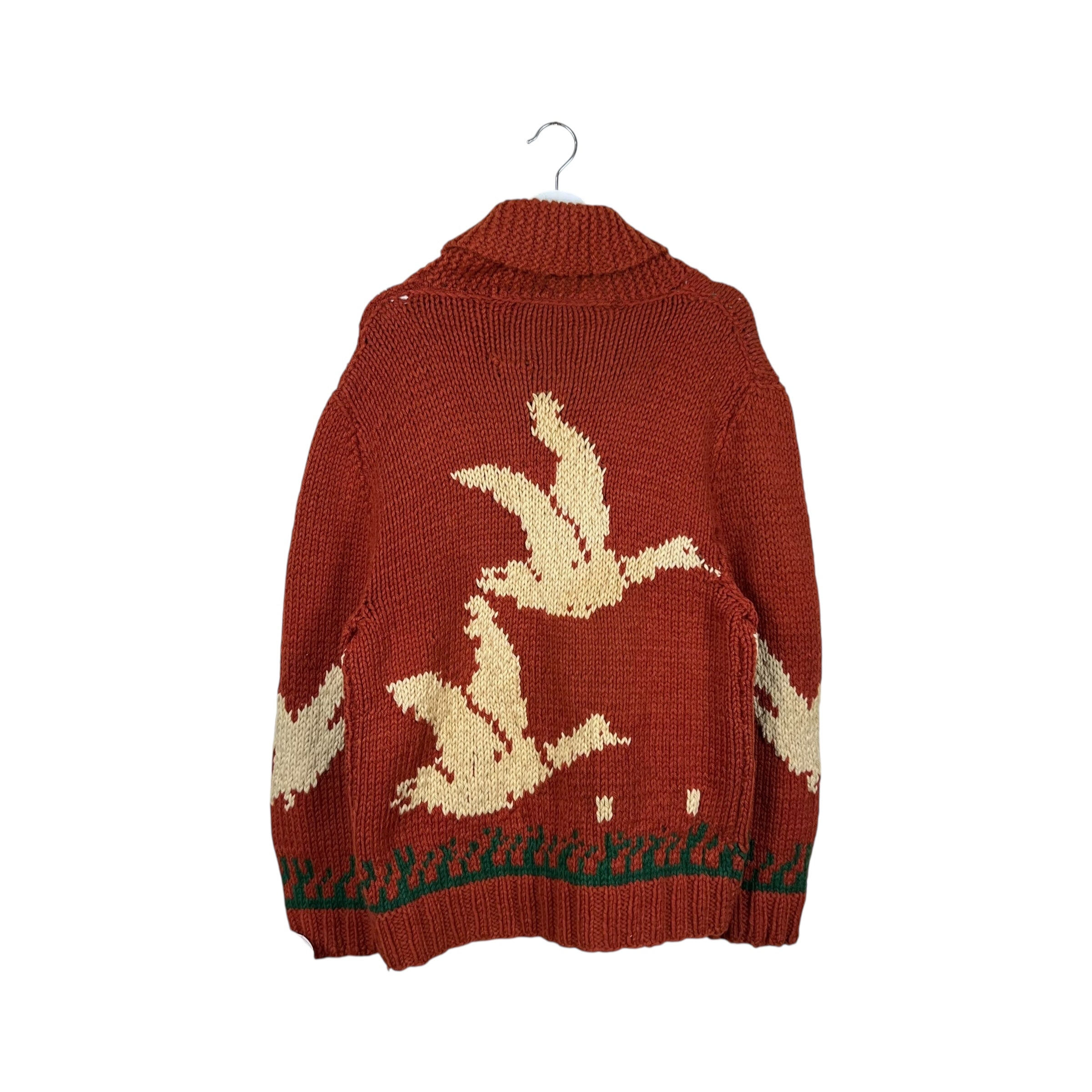 Vintage 70’s Birds Flying Cowichan Burn Orange