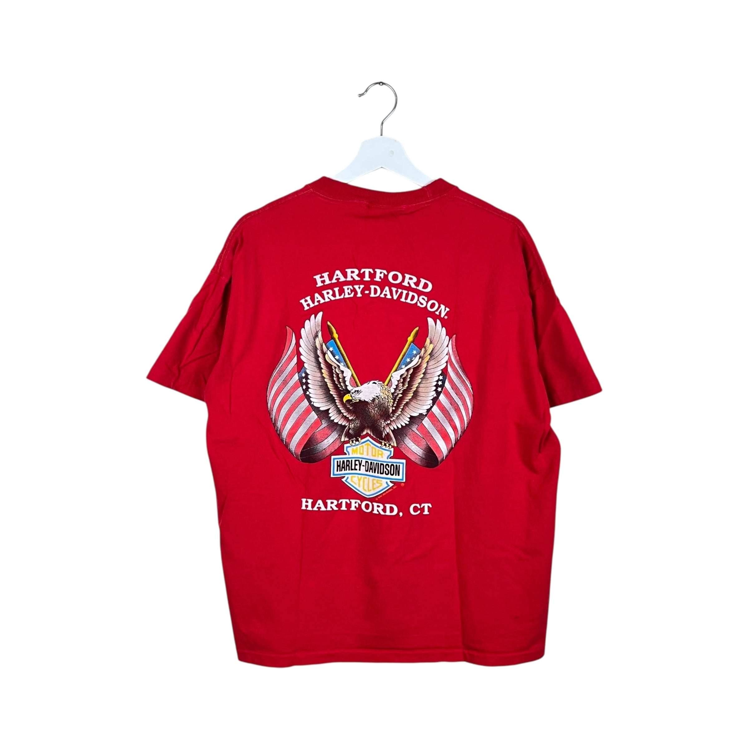 1989 Harley Davidson Hartford, CT Eagle Tee Red