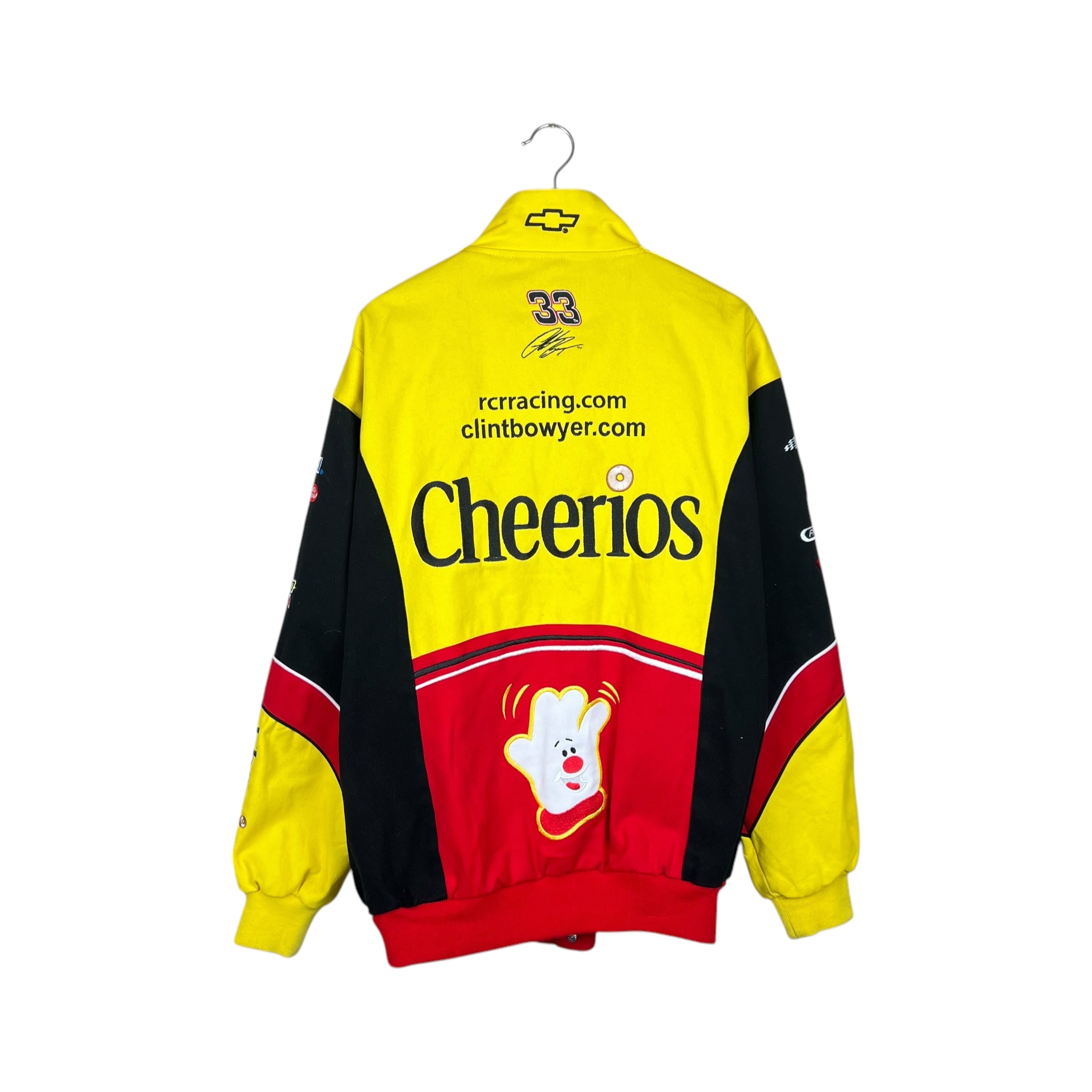 Vintage Chase Authentics NASCAR Clint Bowyer Cheerios Racing Jacket Yellow