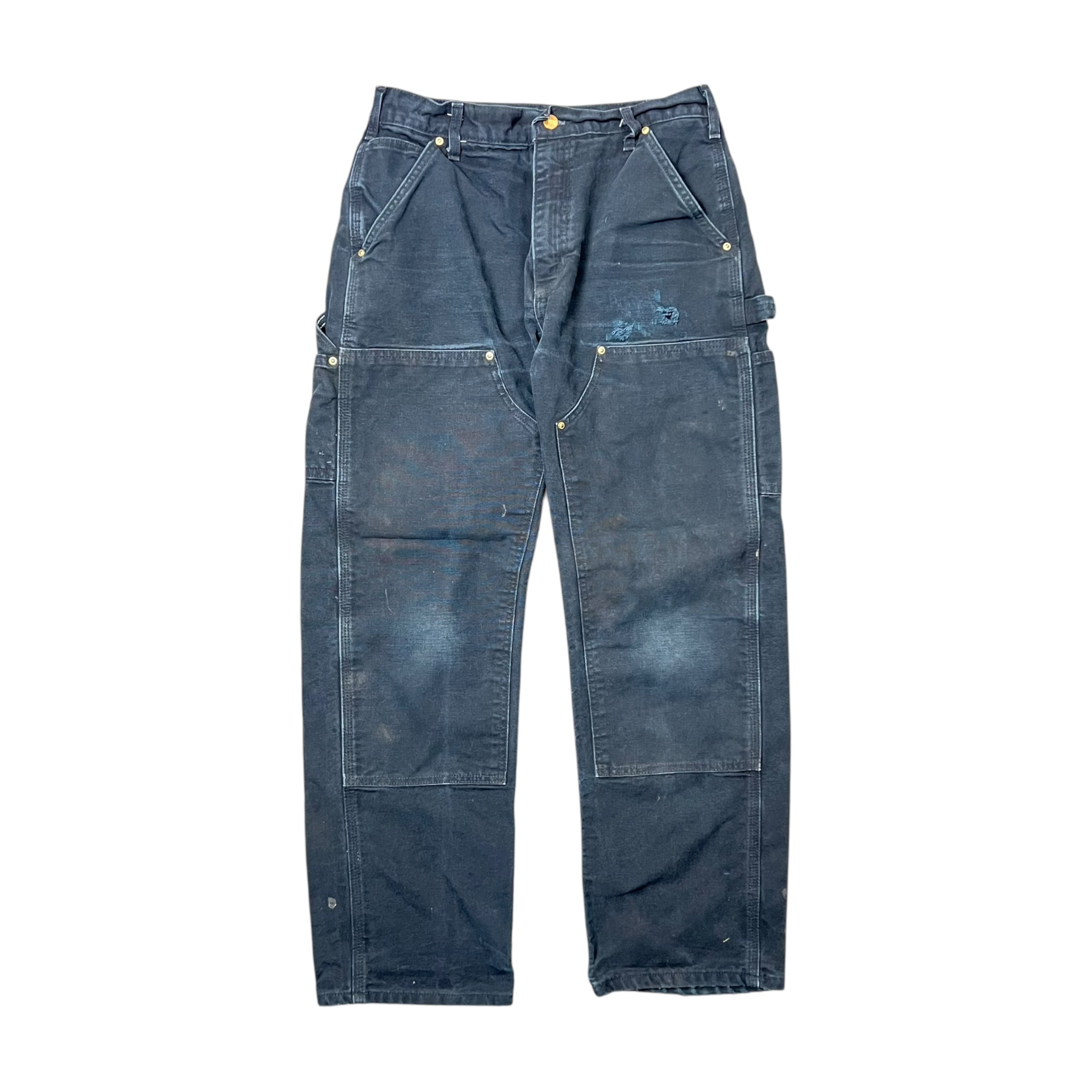 Vintage Carhartt Straight Fit Double Knee Pants Black