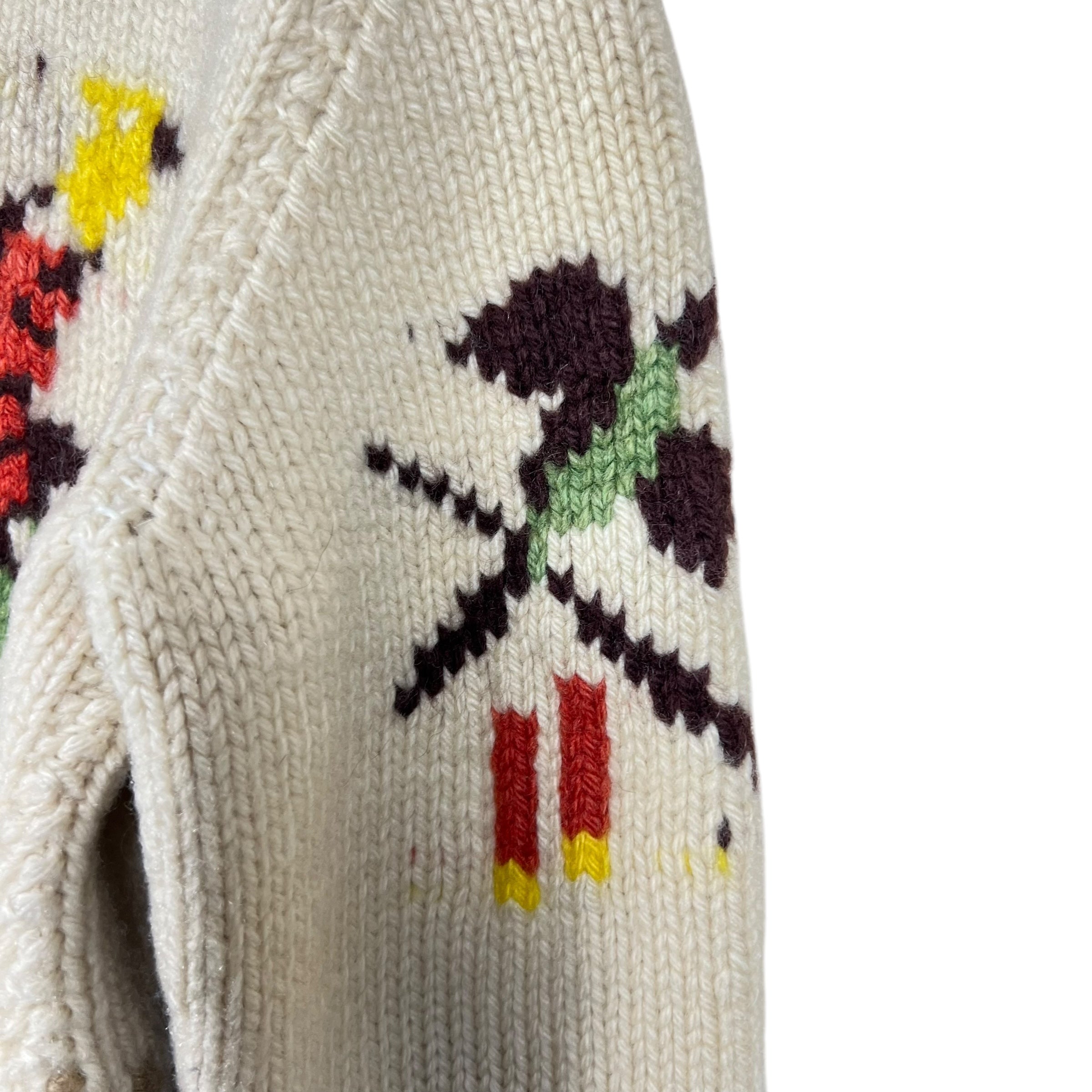 Vintage Hunter & Dog Full Zip Cowichan Cream