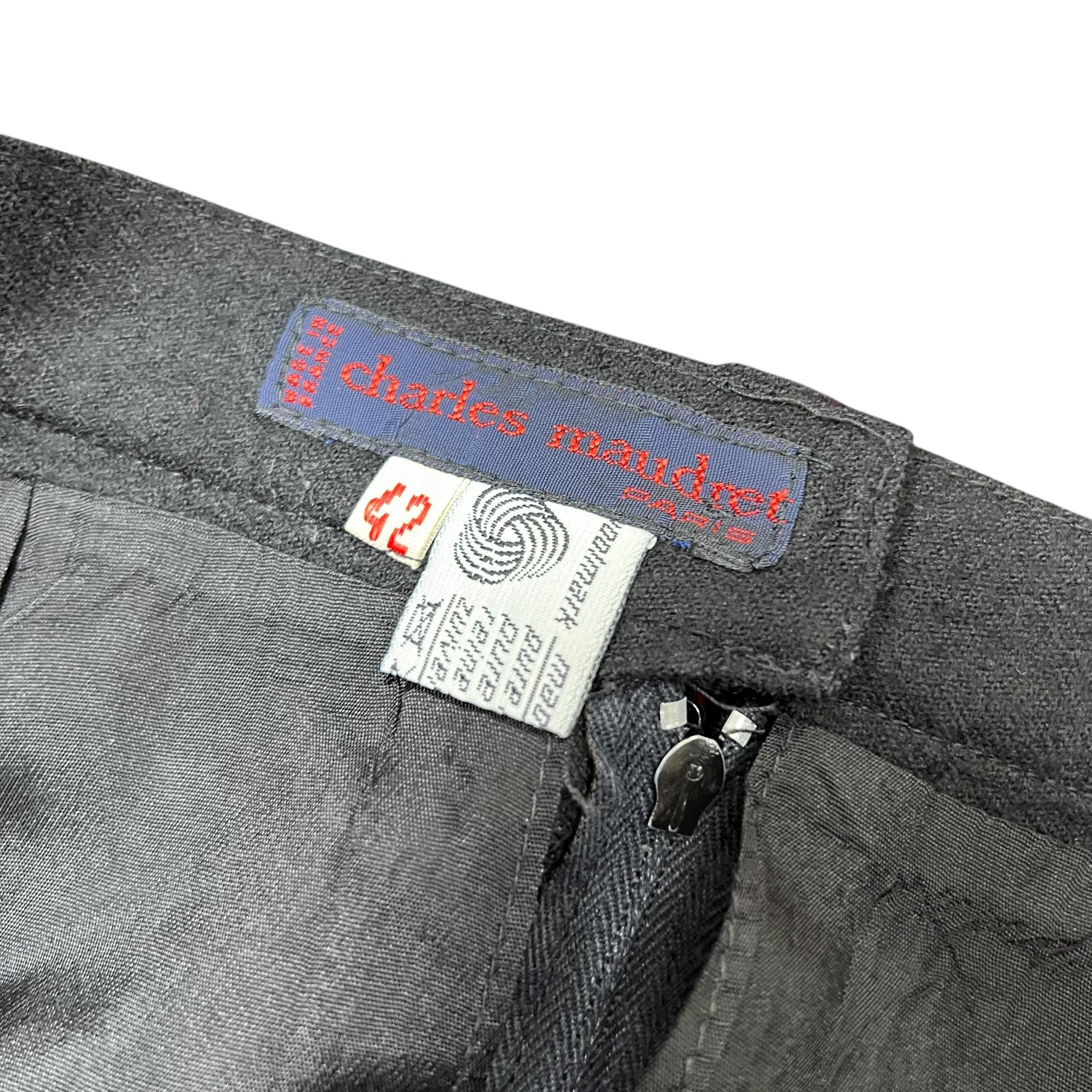 Vintage Charles Maudret Women’s Wool Dress Skirt Black