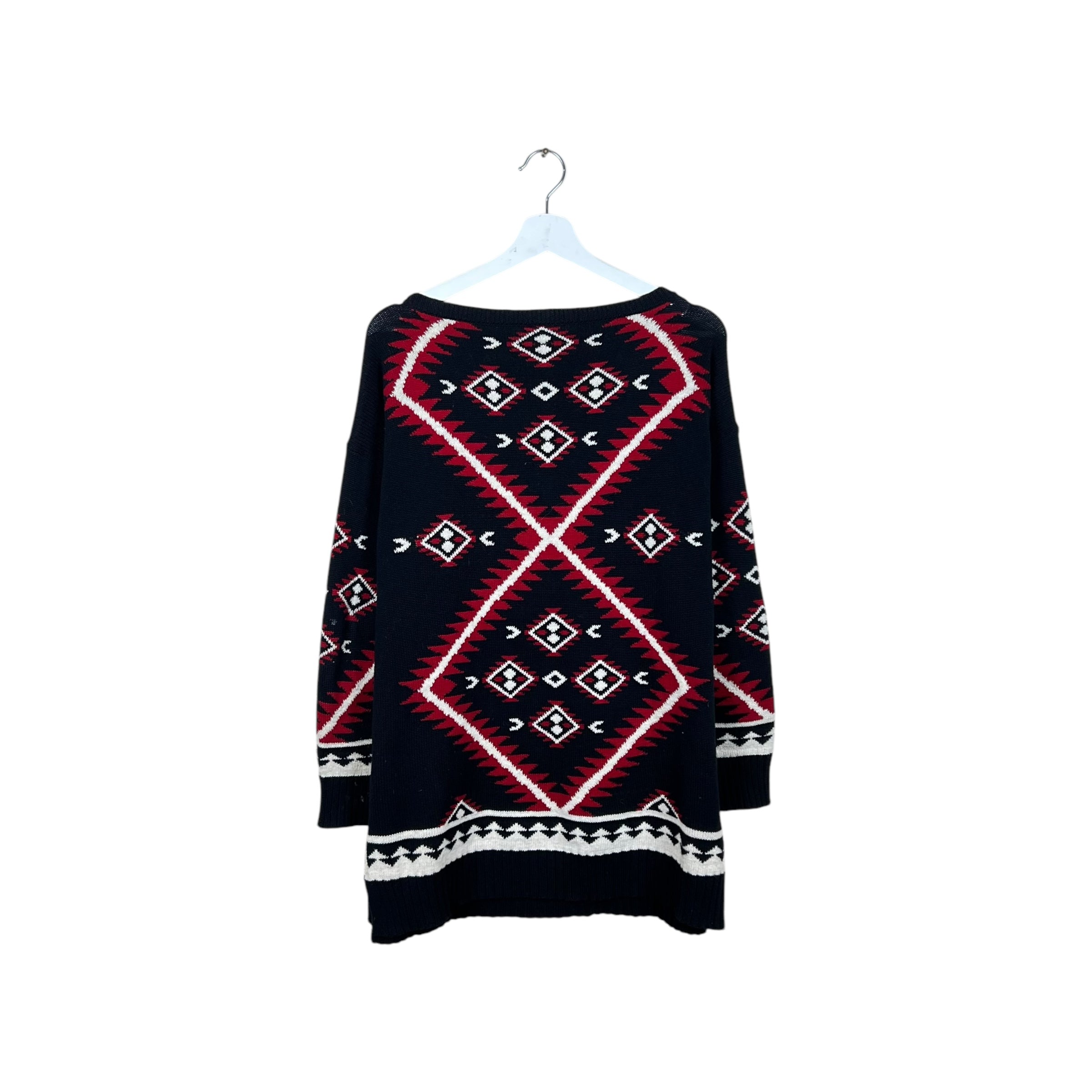 Vintage Ralph Lauren LRL Women’s Aztec Pattern Knit Black/Red