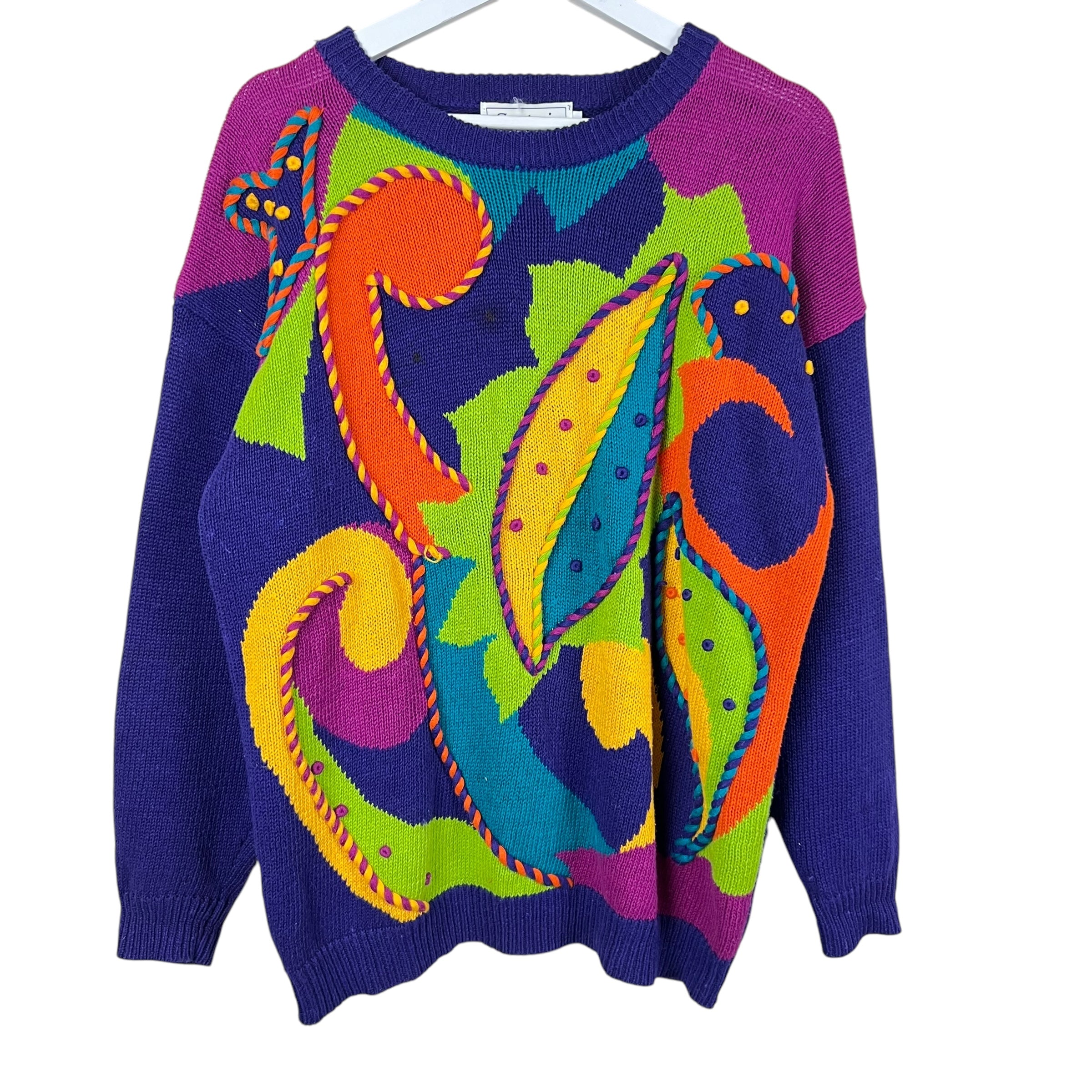 Vintage Santoria Women’s Multi Pattern Knit Purple