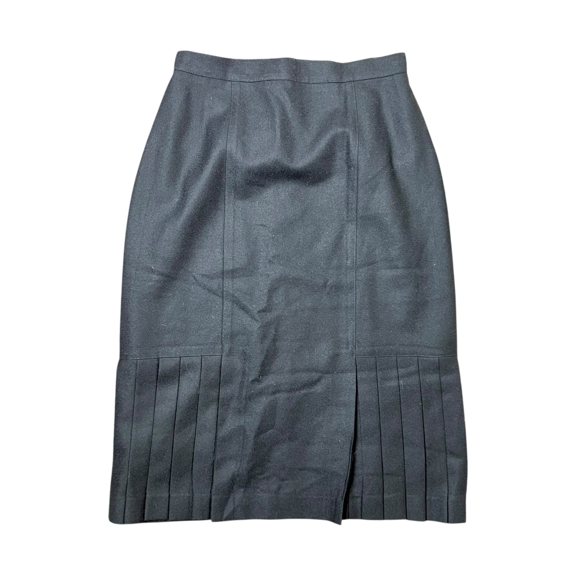 Vintage Charles Maudret Women’s Wool Dress Skirt Black