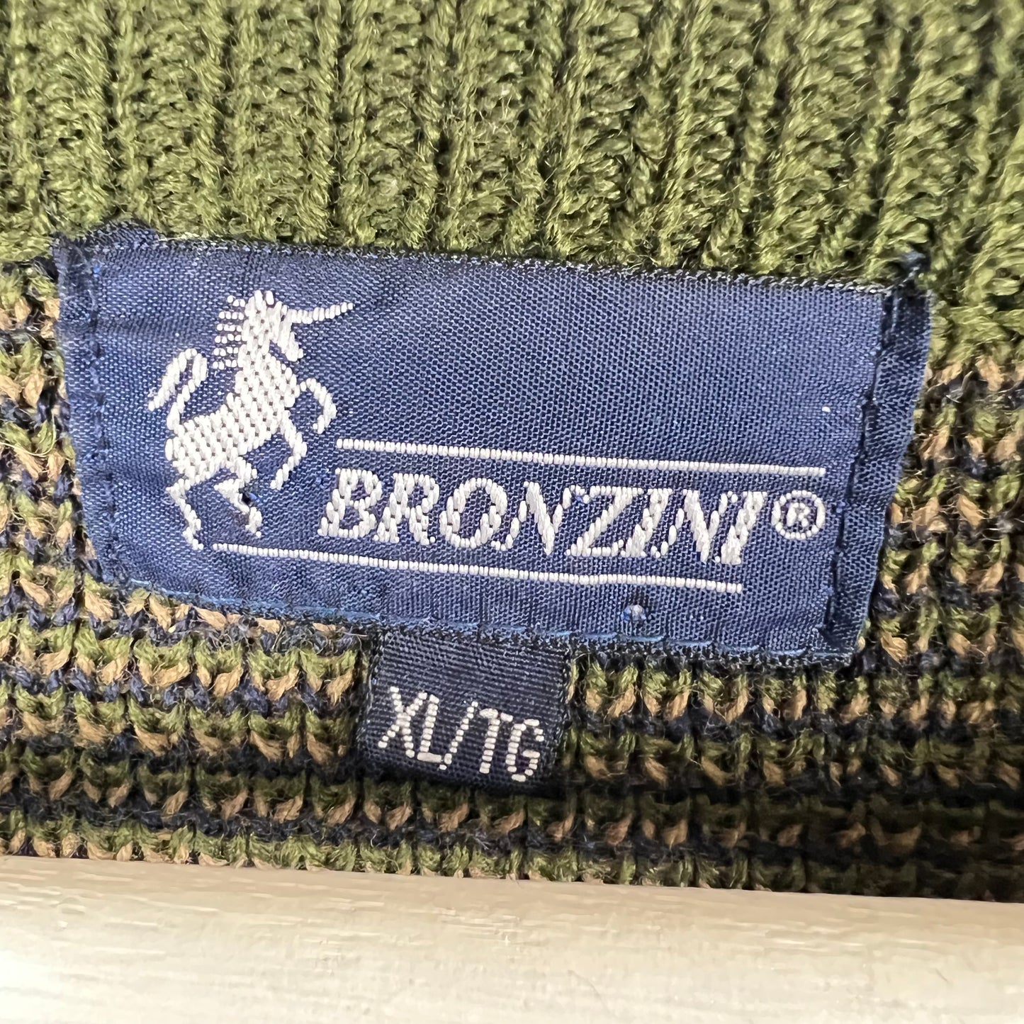 Vintage Bronzini Hiker Graphic Knit Green