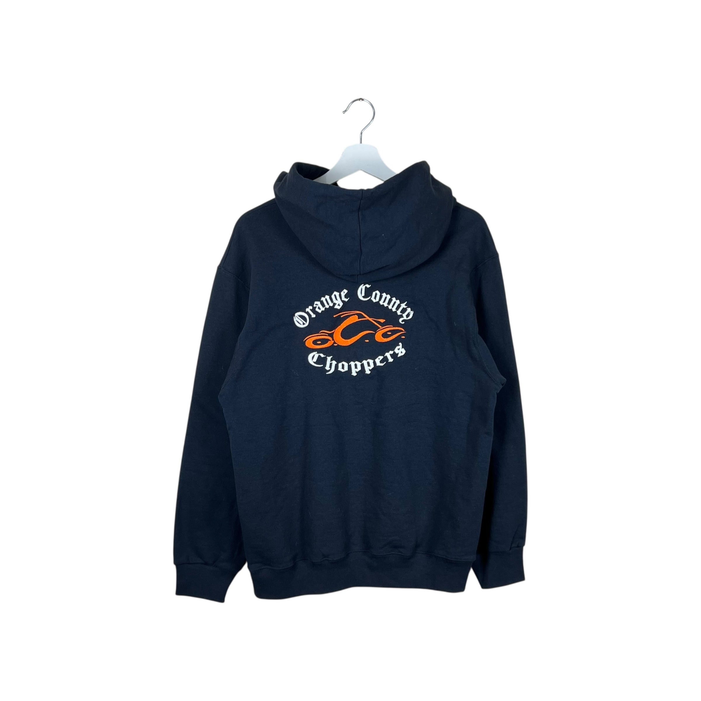 Vintage Orange County Choppers Embroidered Logo Hoodie Black
