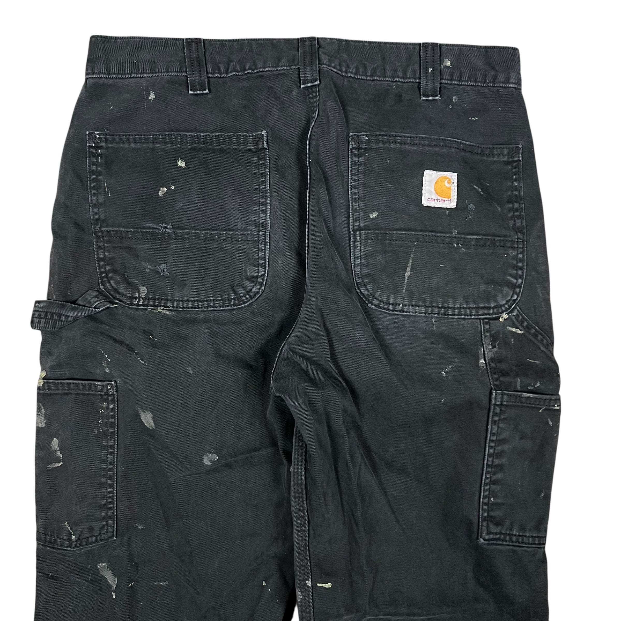Vintage Carhartt Relaxed Fit Carpenter Pants Paint Splatter Black