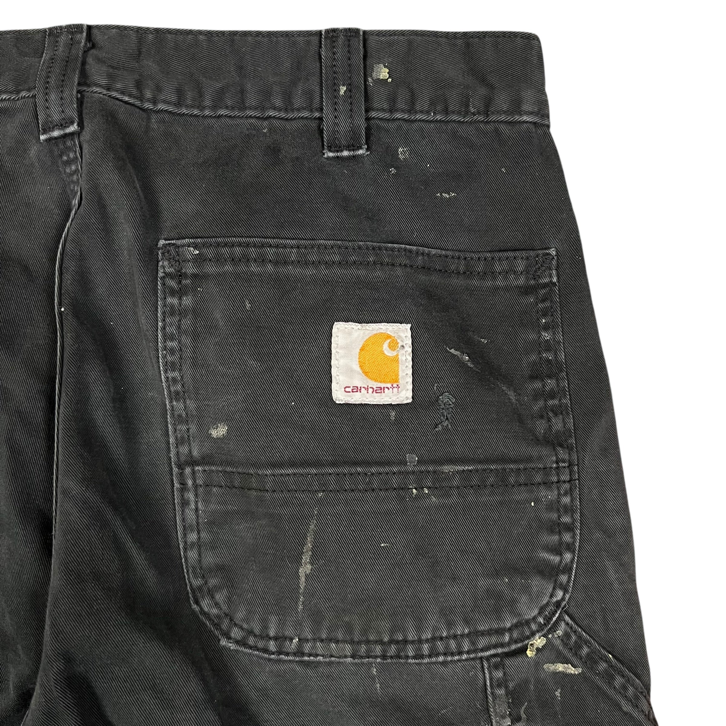 Vintage Carhartt Relaxed Fit Carpenter Pants Paint Splatter Black