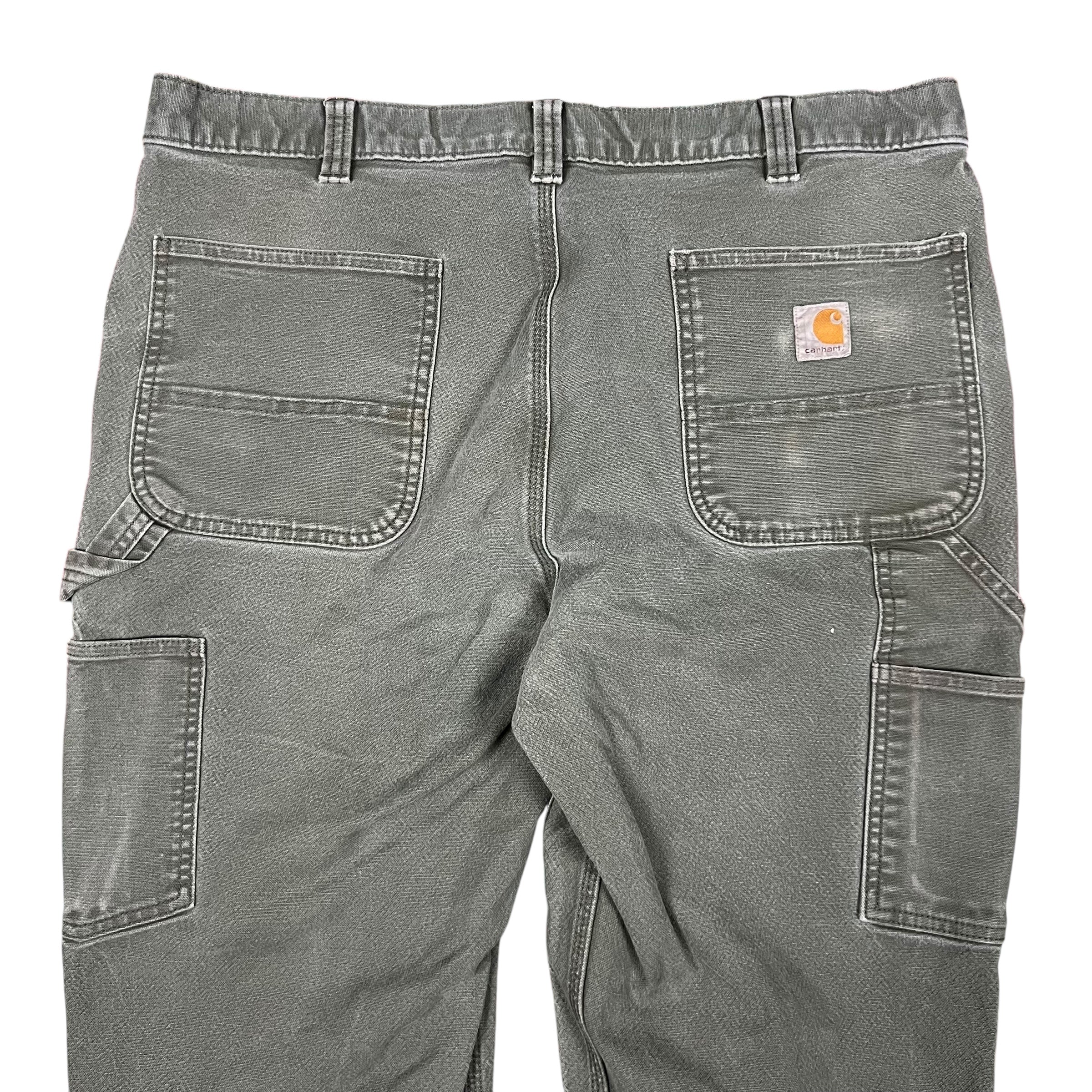 Vintage Carhartt Relaxed Fit Carpenter Double Knee Pants Faded Green