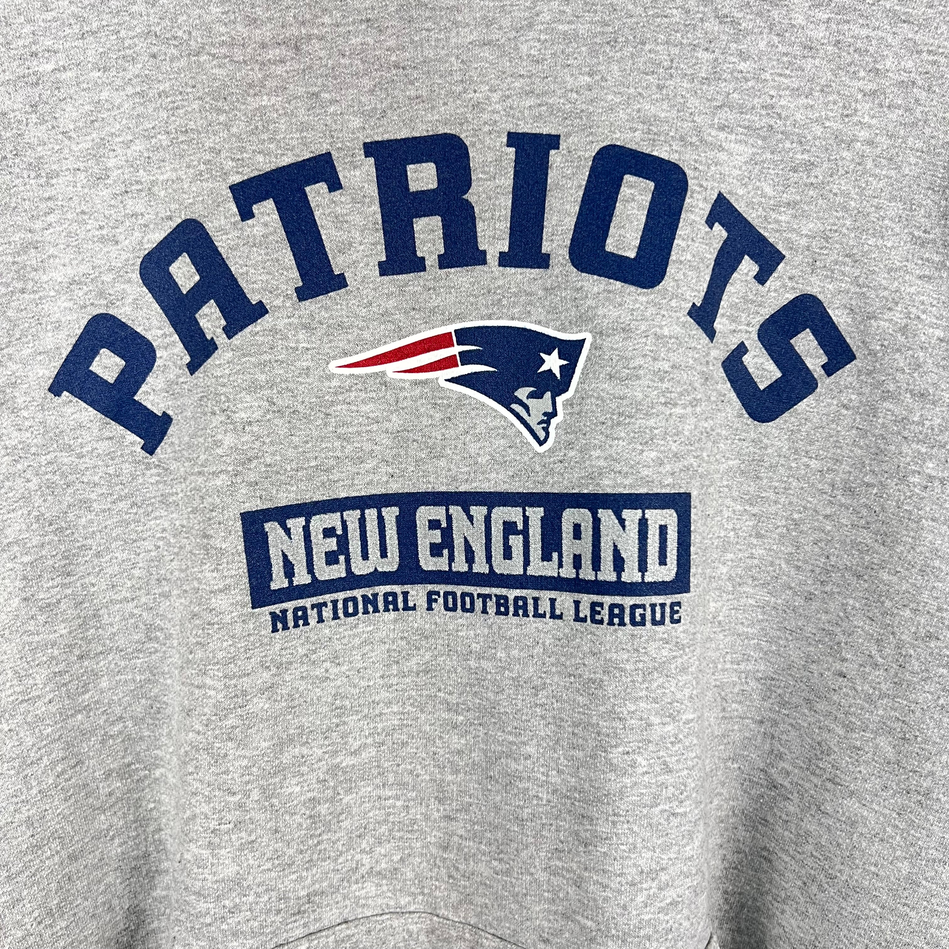 Vintage NFL New England Patriots Arch Logo Hoodie Heather Grey