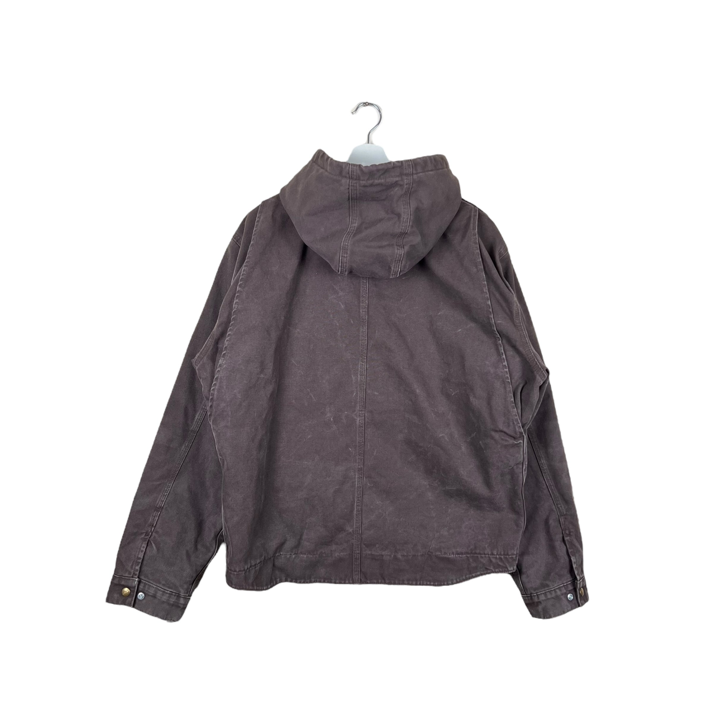 Vintage Carhartt Insulated Hooded Full Zip Jacket Chocolate Brown