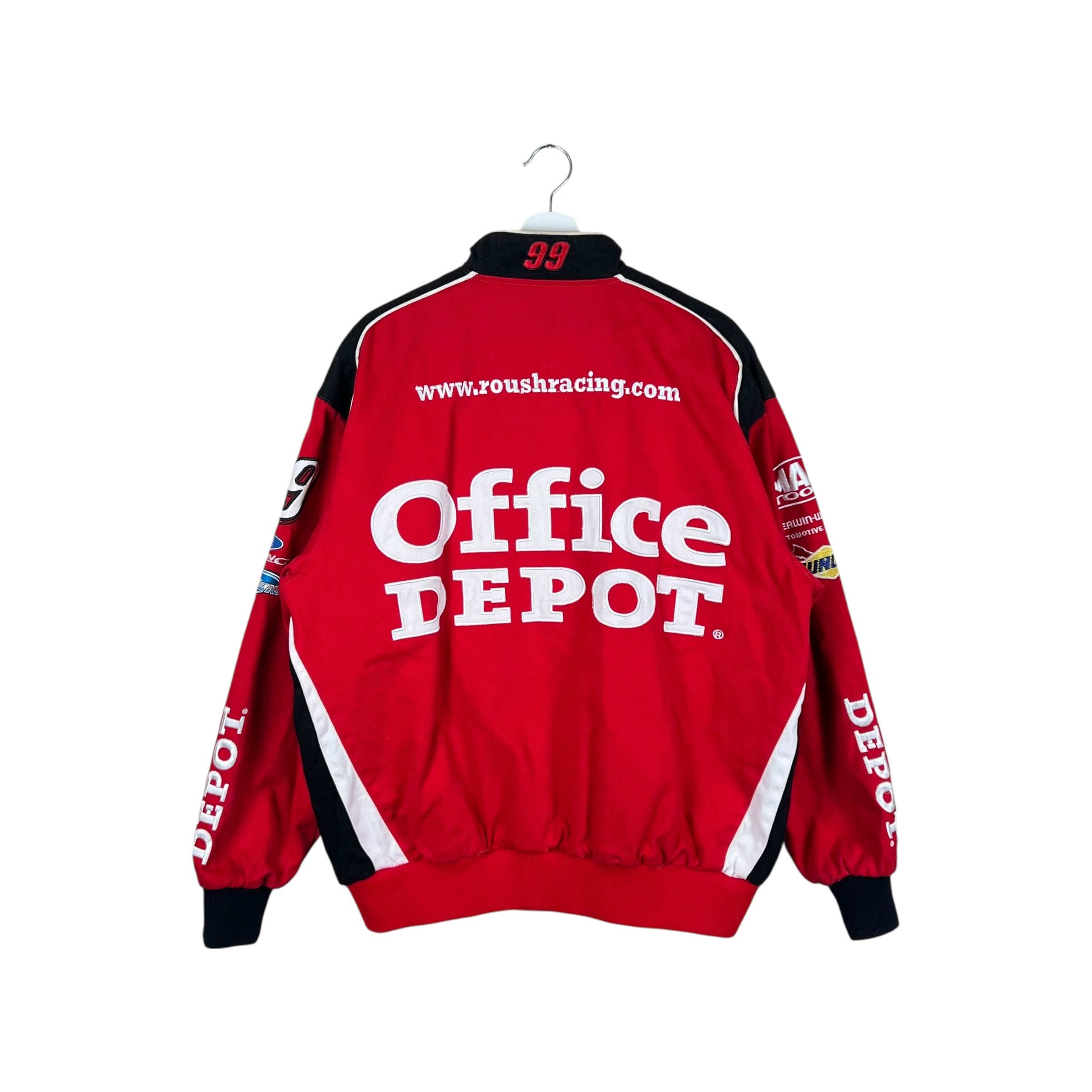 Vintage Jeff Hamilton NASCAR Carl Edwards Office Depot Racing Jacket Red