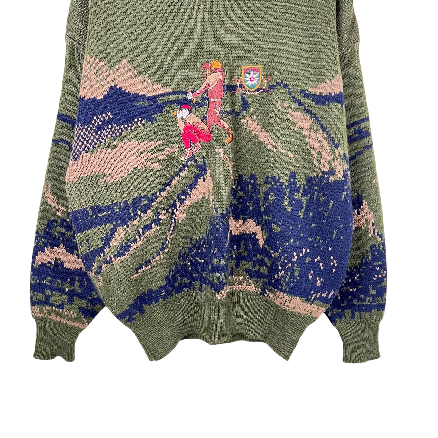 Vintage Bronzini Hiker Graphic Knit Green