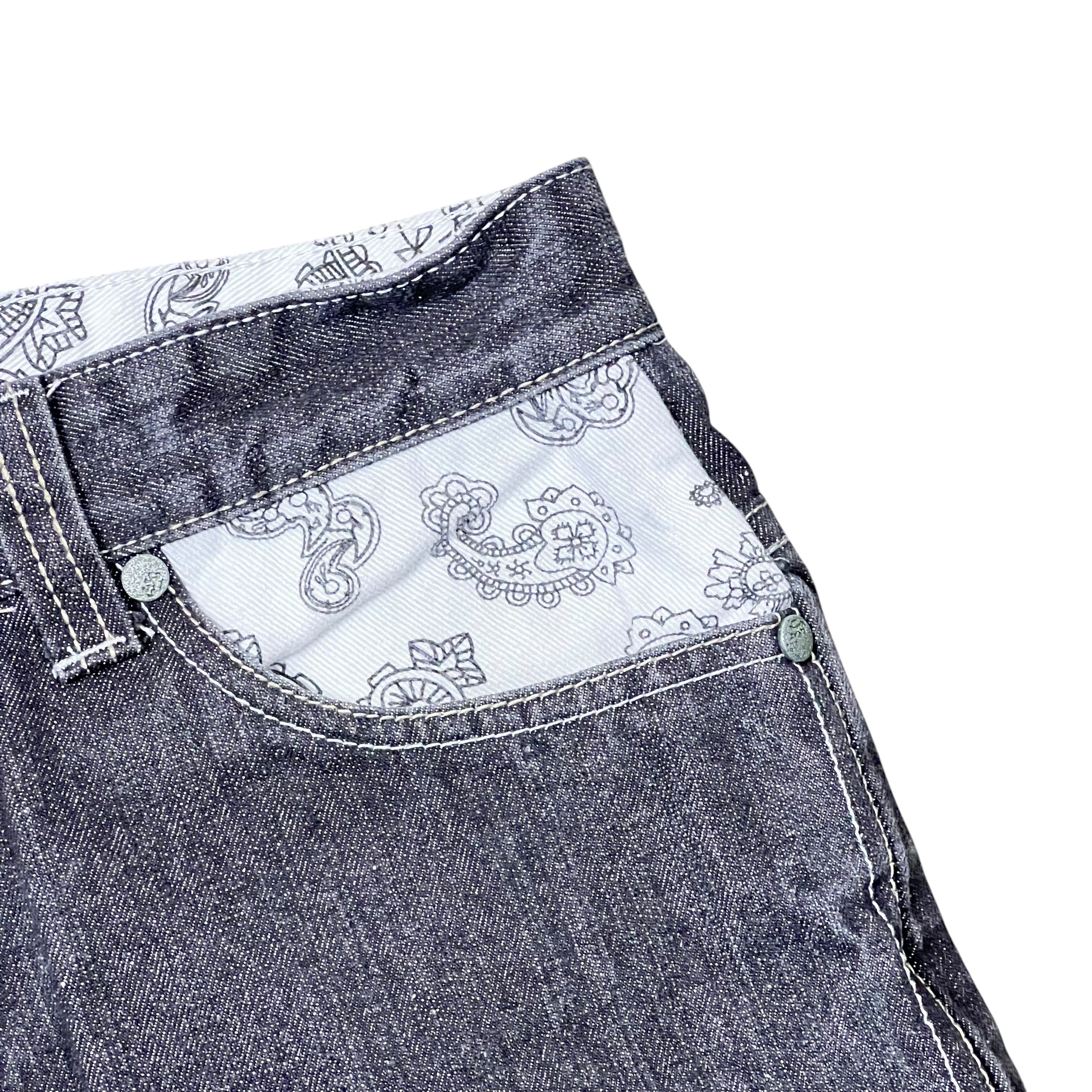 Vintage Coogi Payjoy Pattern Denim Shorts Black