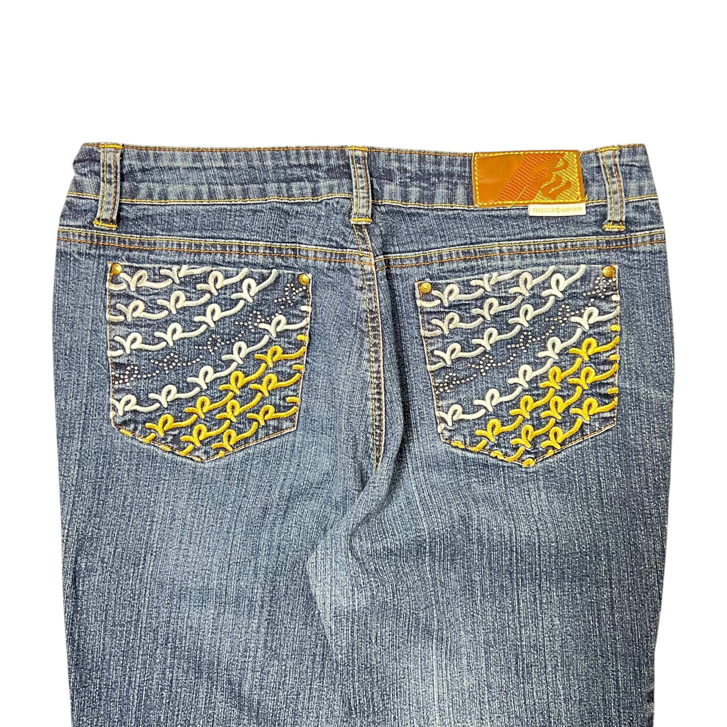 Vintage Rocawear Women’s Bedazzled Boot Cut Jeans Dark Wash